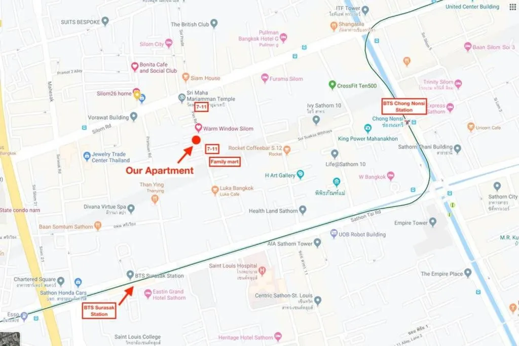 P4 Silom Large 2beds full kitchen WIFI 4-6pax