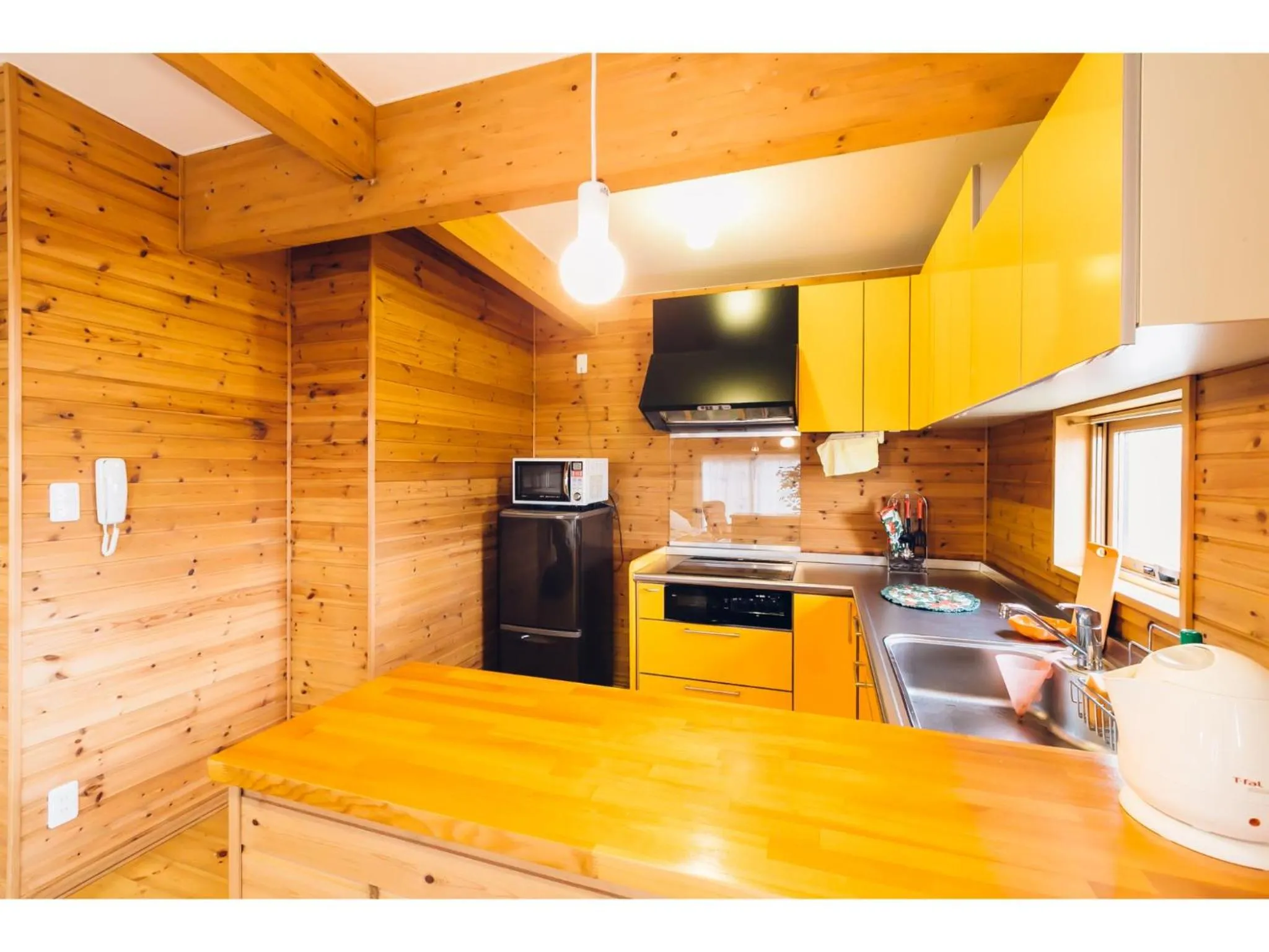 Kitchen or kitchenette in LAKE view PRIVATE log house
