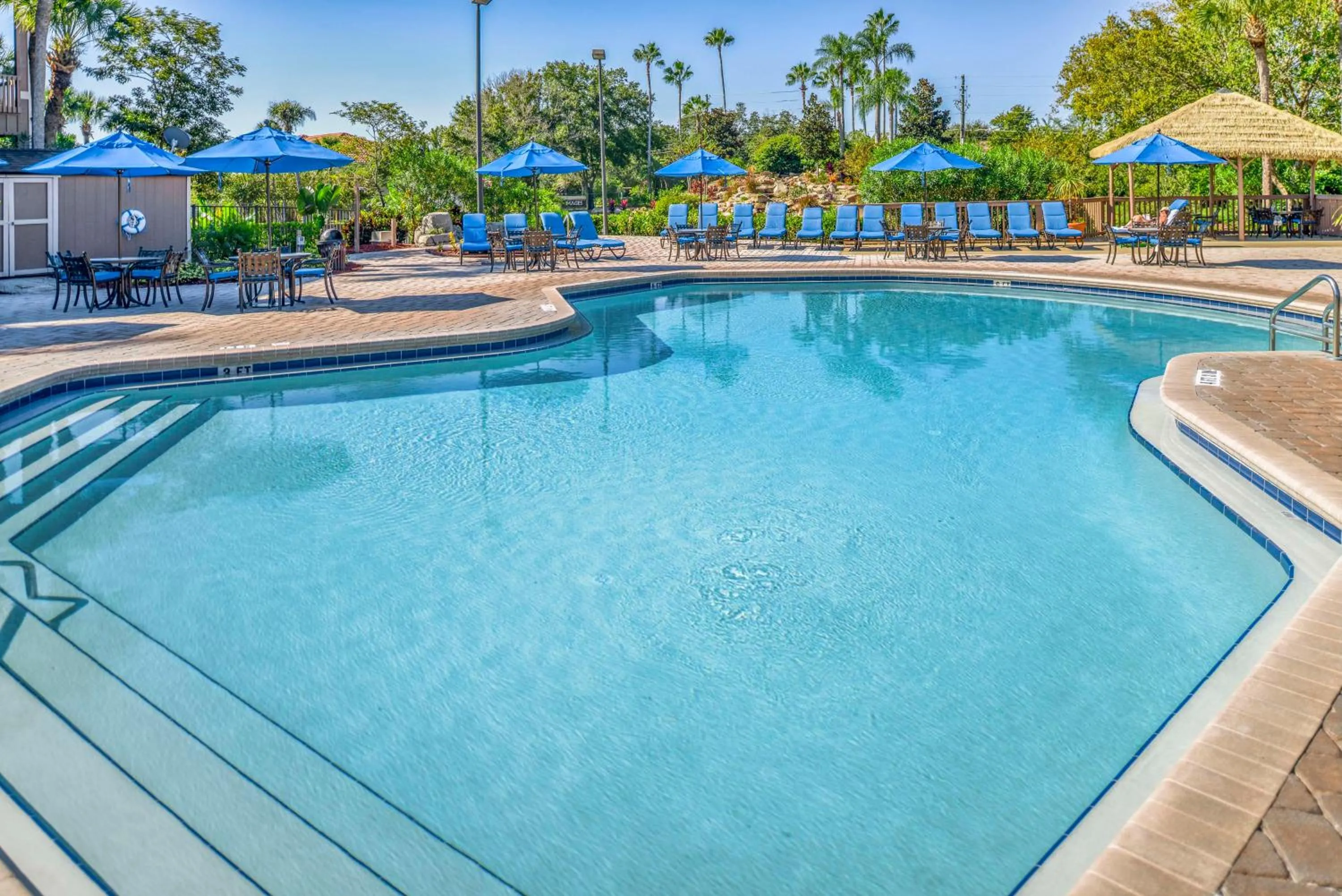 Pool view in Hilton Vacation Club Polynesian Isles Kissimmee