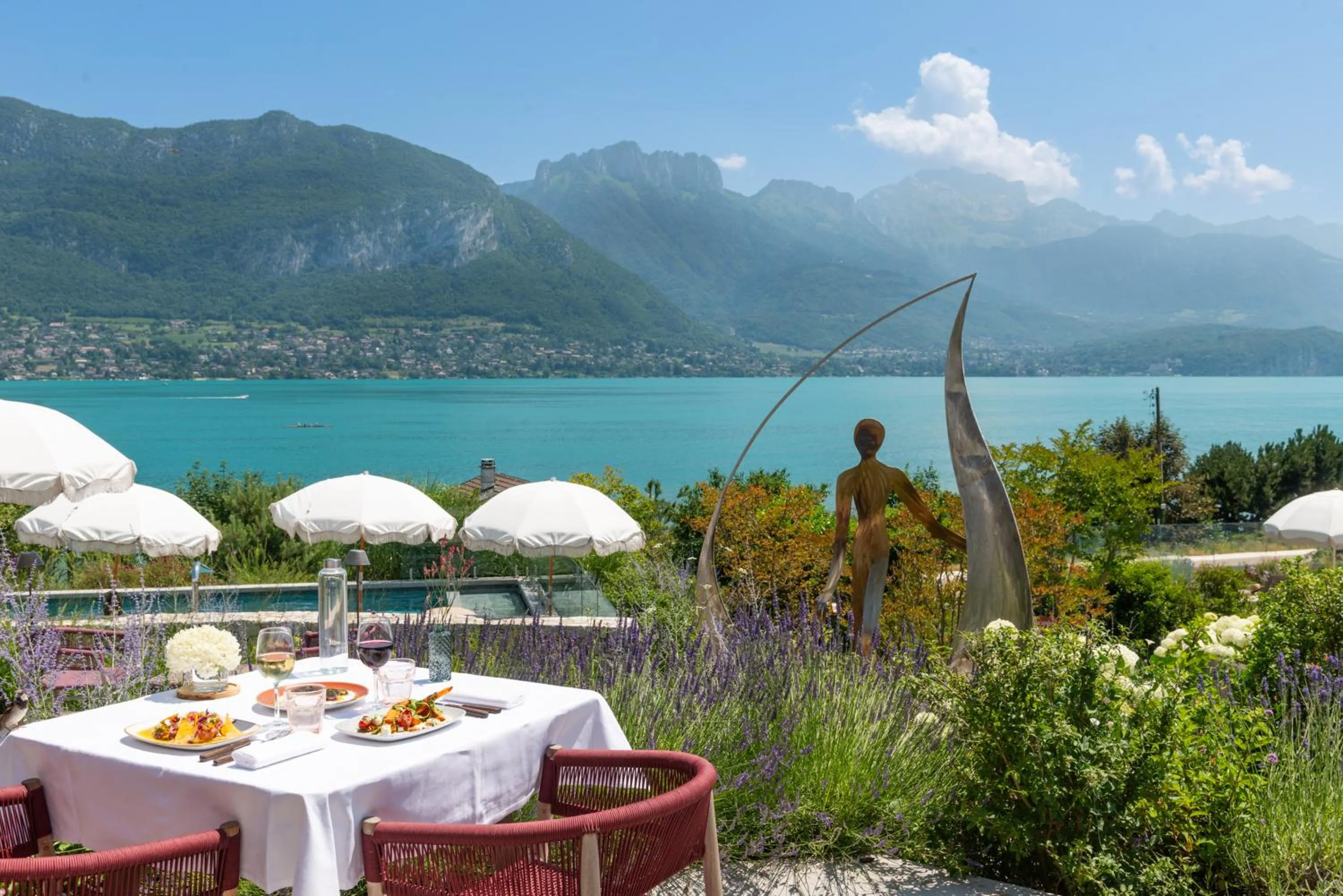 Garden view in Hôtel Beauregard, The Originals Relais