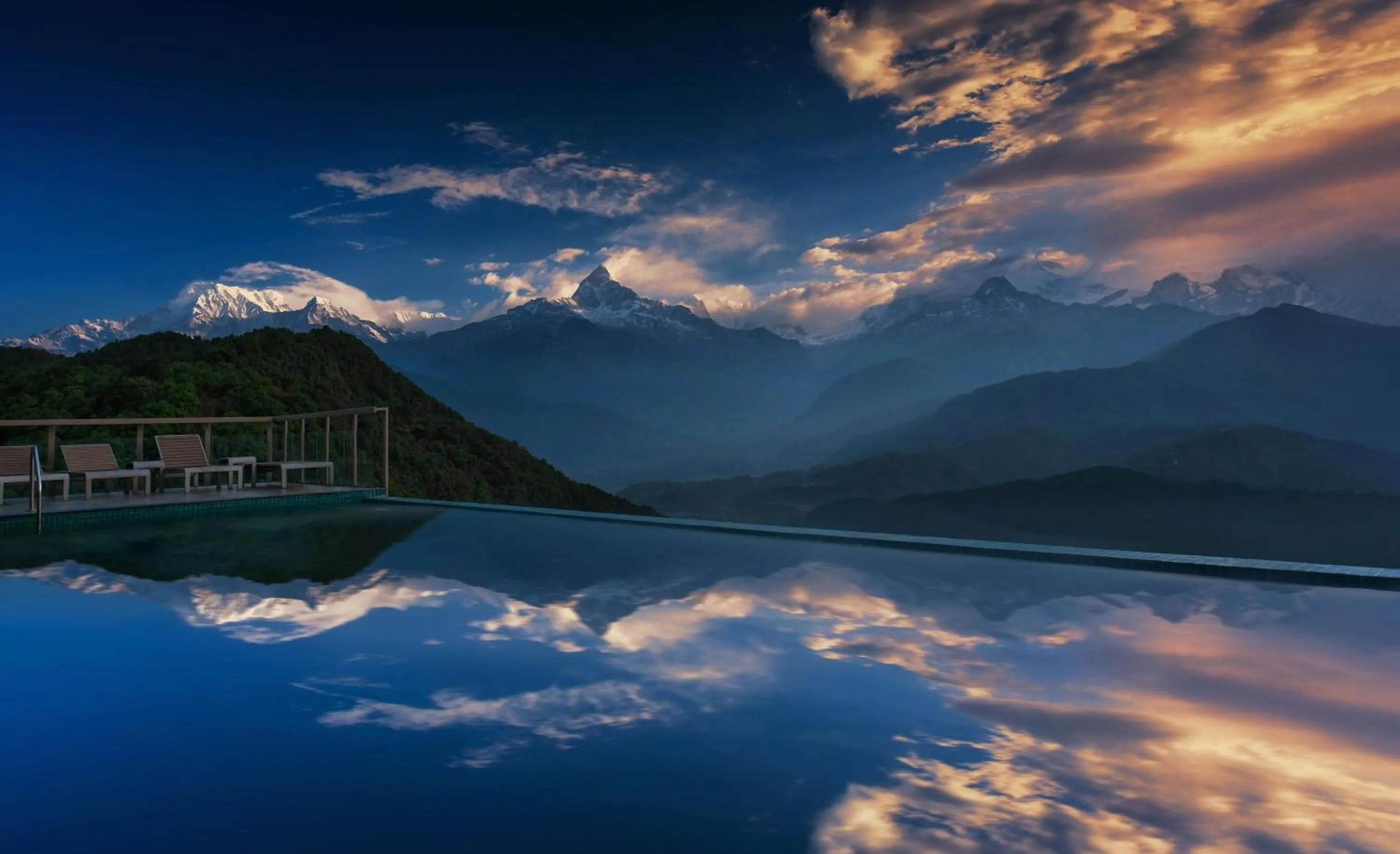 Mountain view in Sarangkot Mountain Lodge