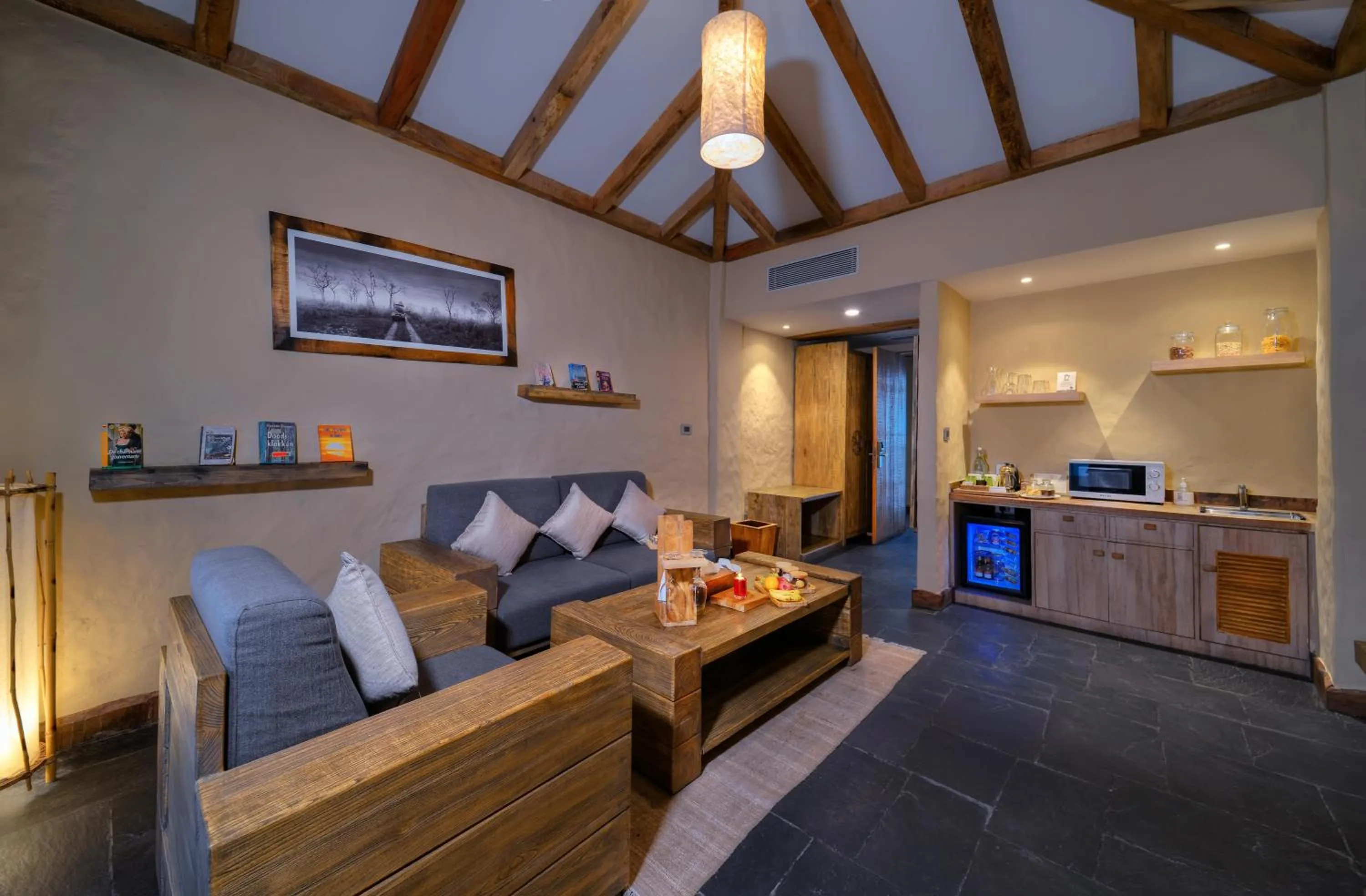 Kitchen or kitchenette in Sarangkot Mountain Lodge