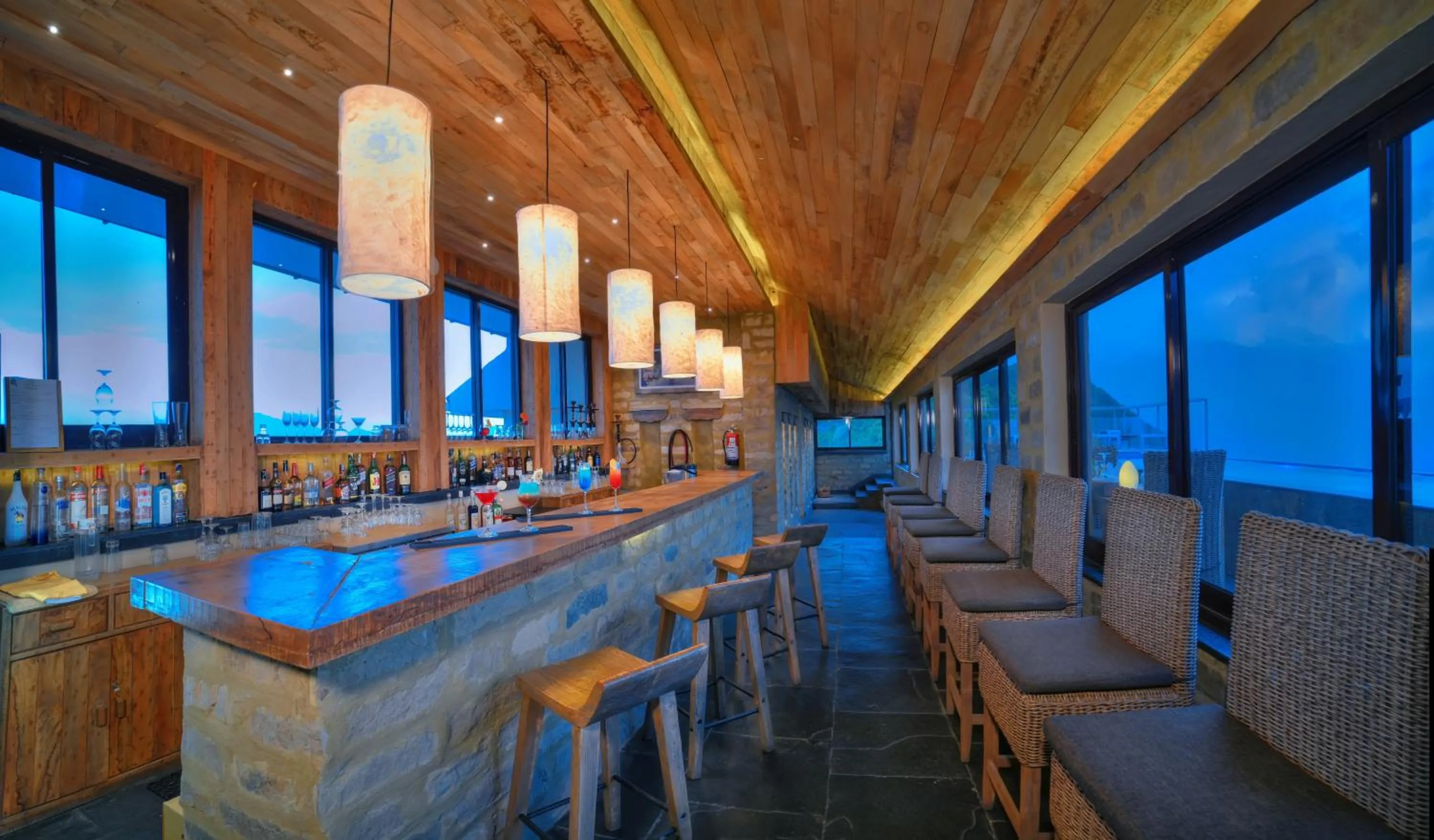 Lounge or bar in Sarangkot Mountain Lodge