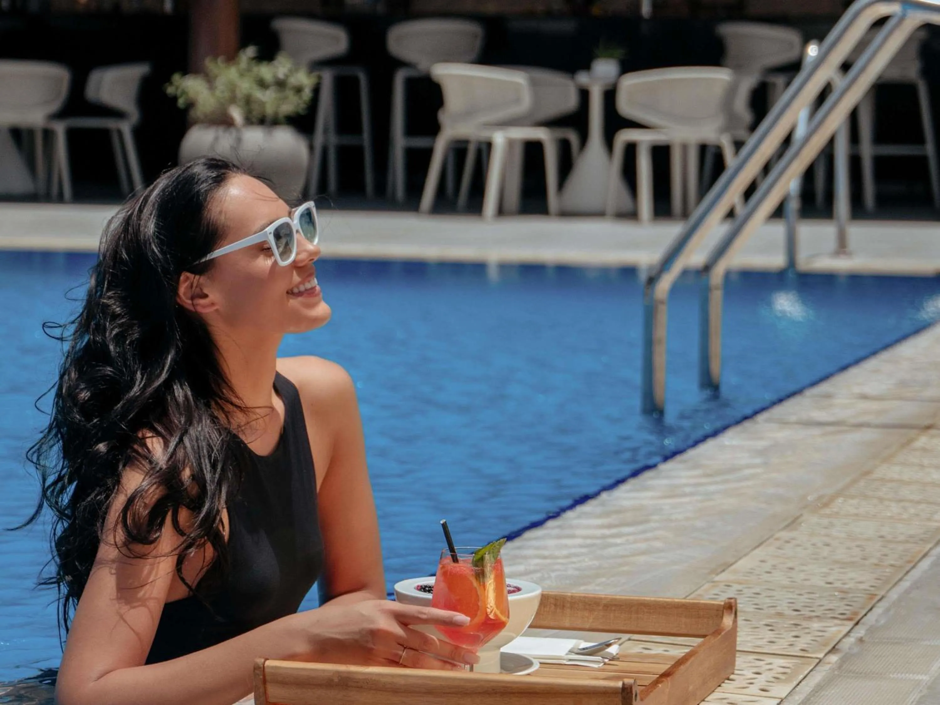 Pool view in Pullman Doha West Bay