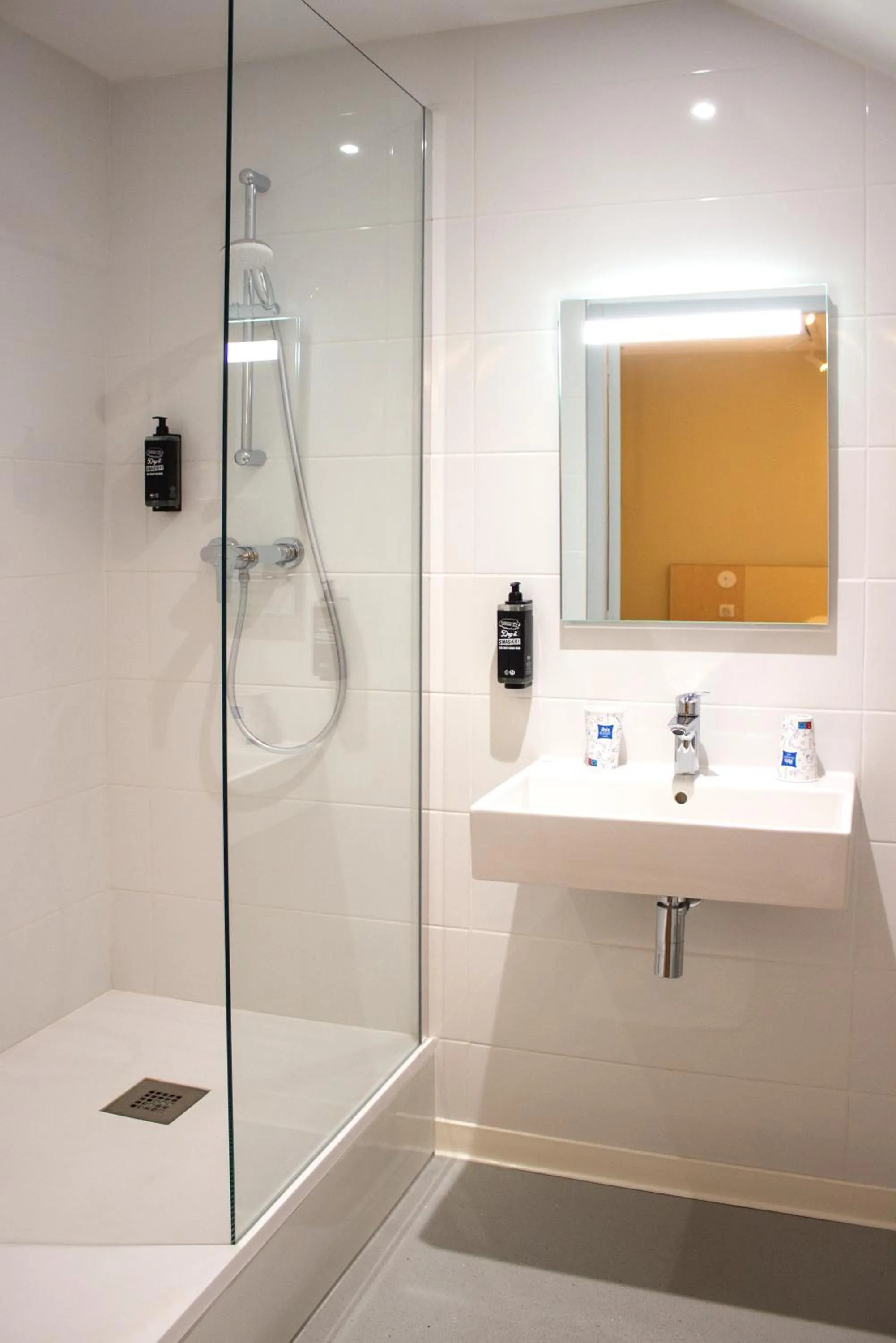 Bathroom in ibis budget Lunel Porte de Camargue