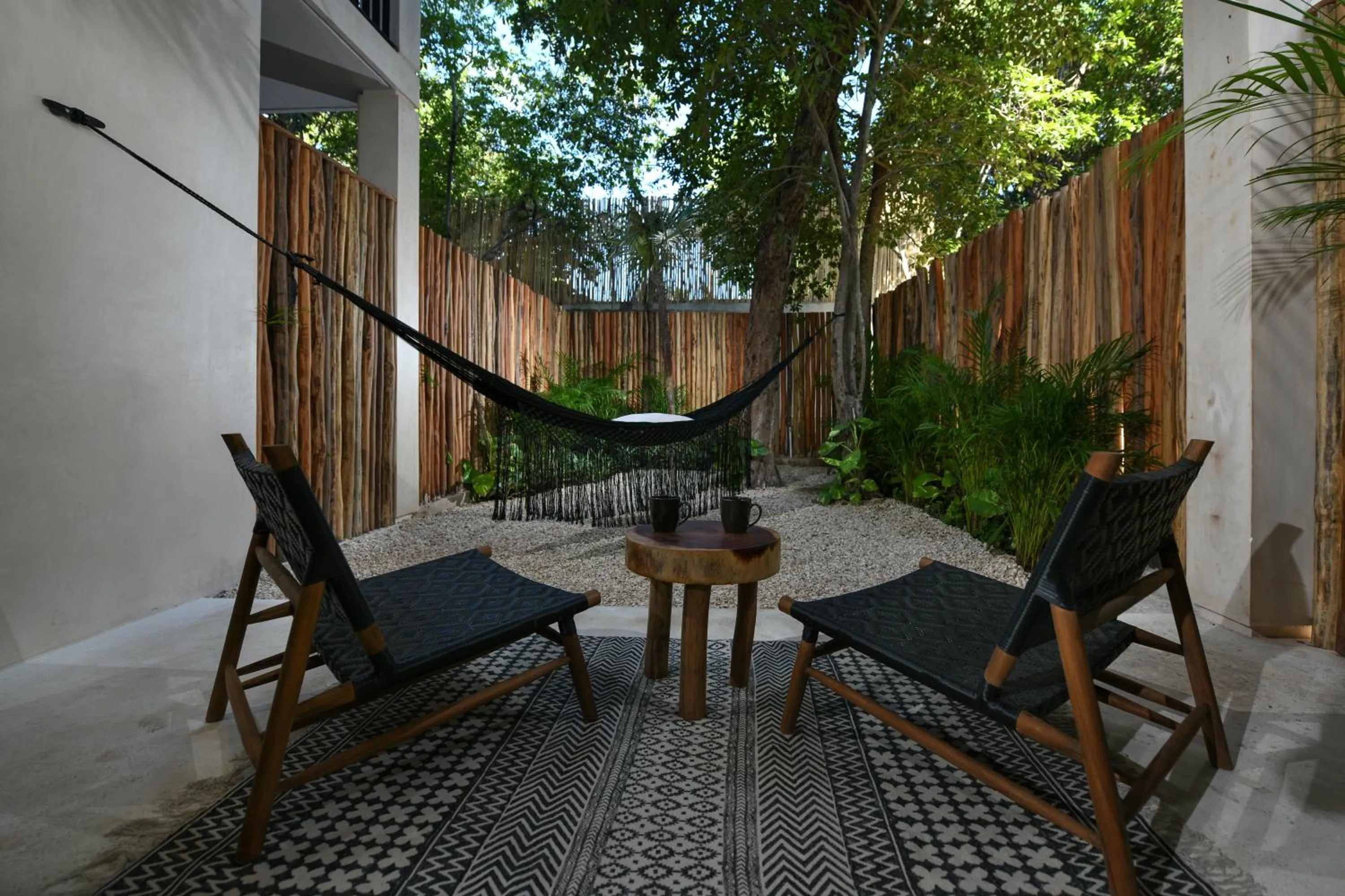 Patio in Casa Agape Hotel Tulum with Beach Club Access