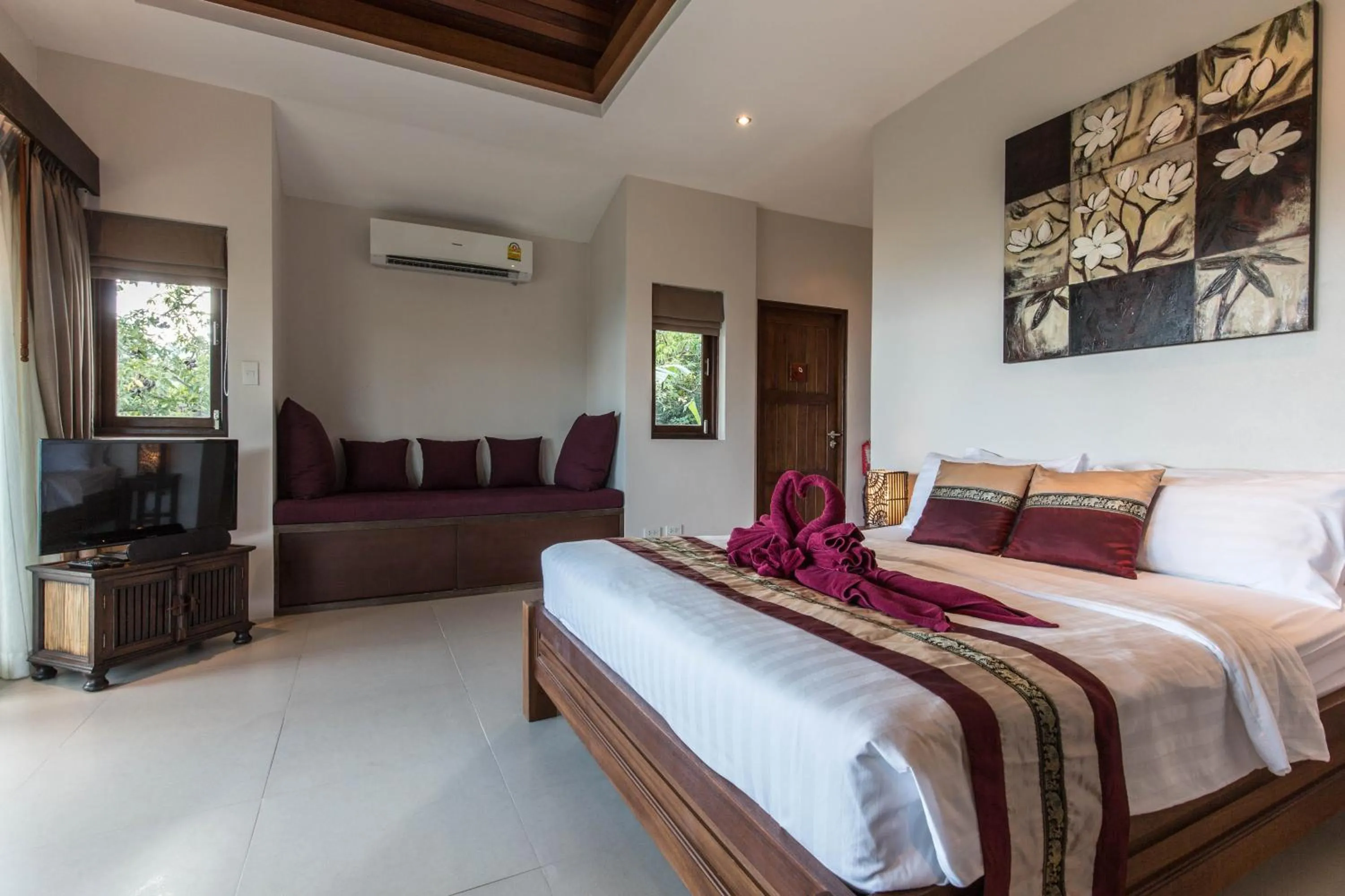 Bedroom, Bed in Koh Phangan Pavilions Serviced Apartments