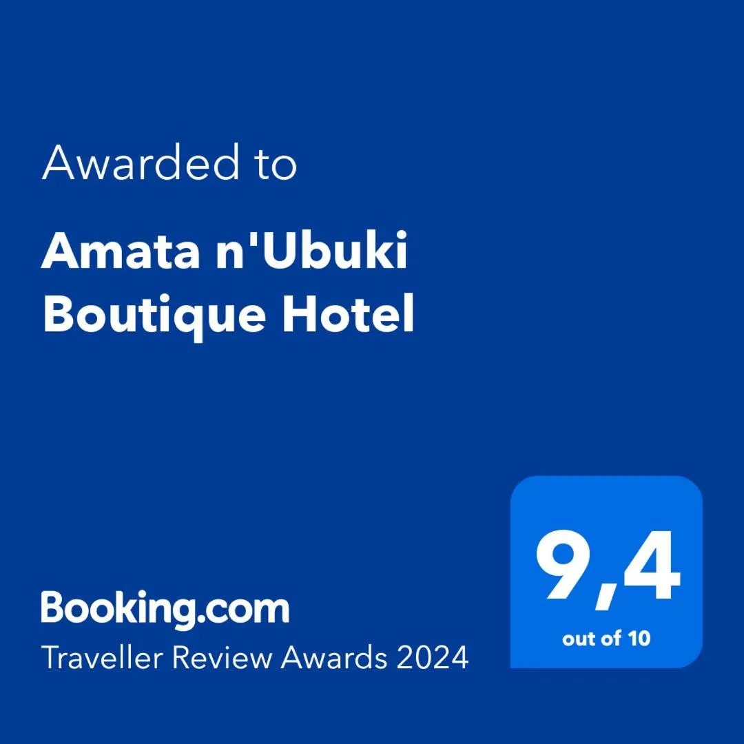 Certificate/Award in Amata n'Ubuki Boutique Hotel Ltd