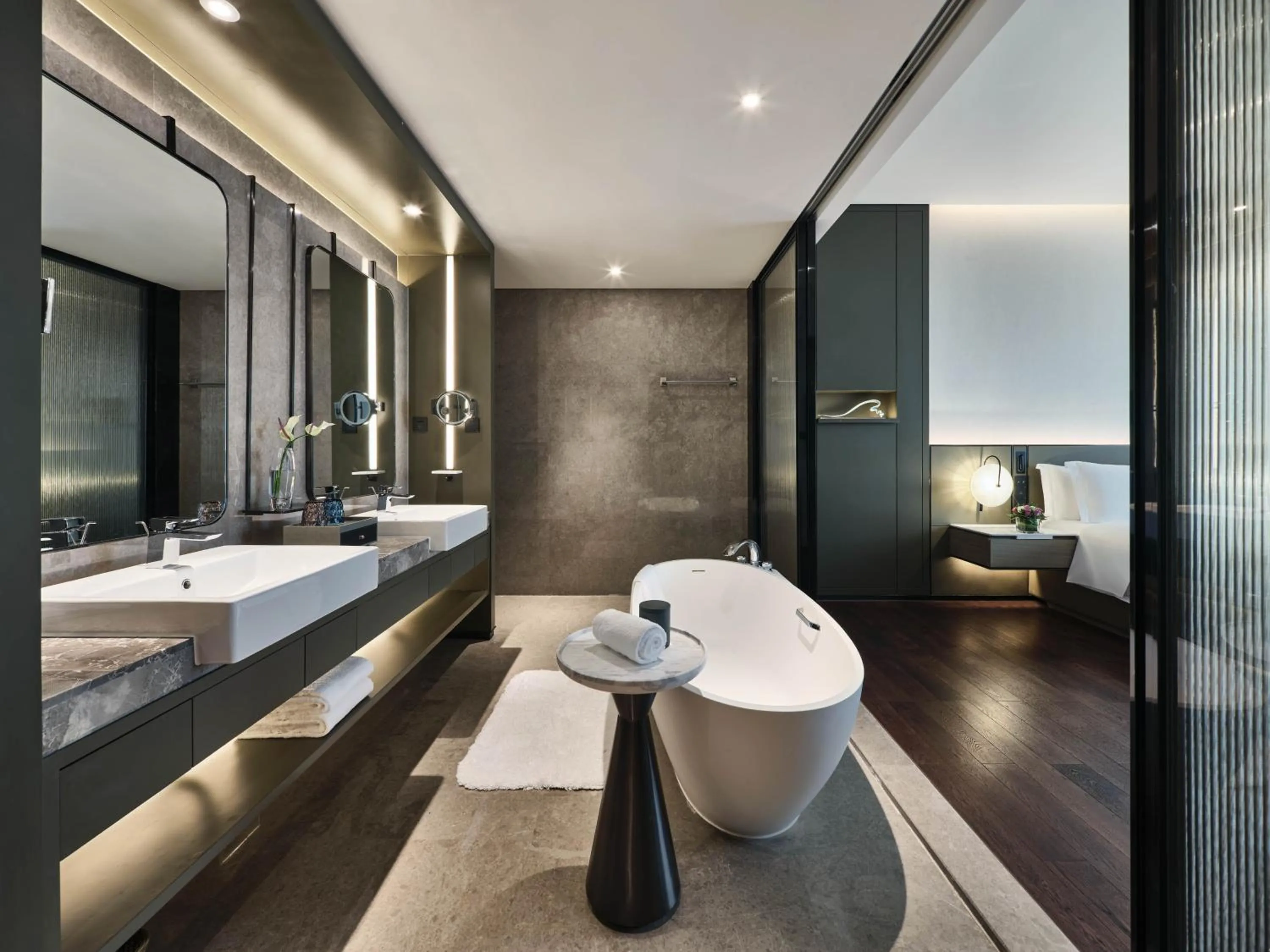 Bathroom in Crowne Plaza Wuhan Development Zone by IHG