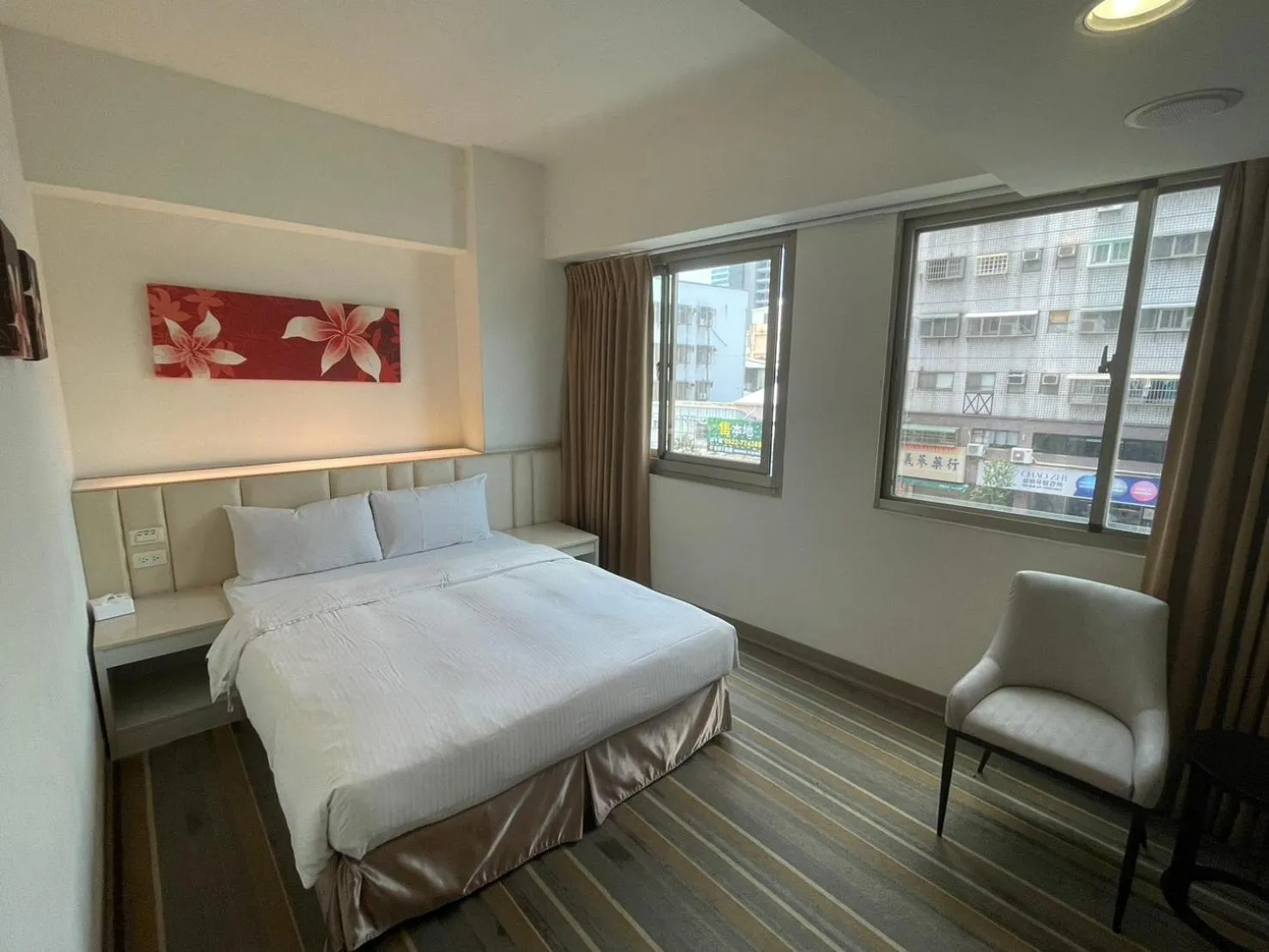 Bed in C U Hotel Taichung