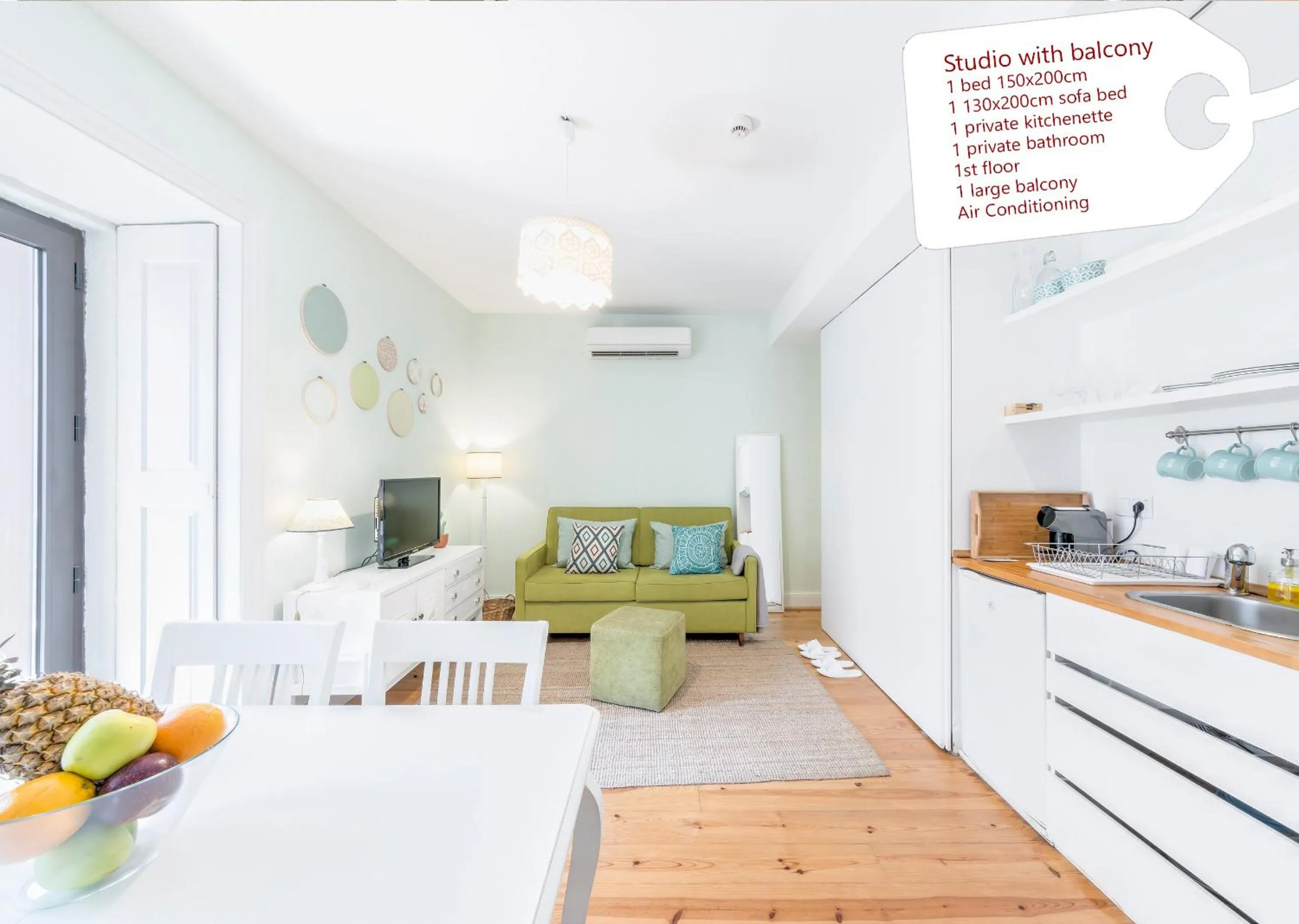 Living room, Bed in Look At Me - Serviced Lofts & Studios