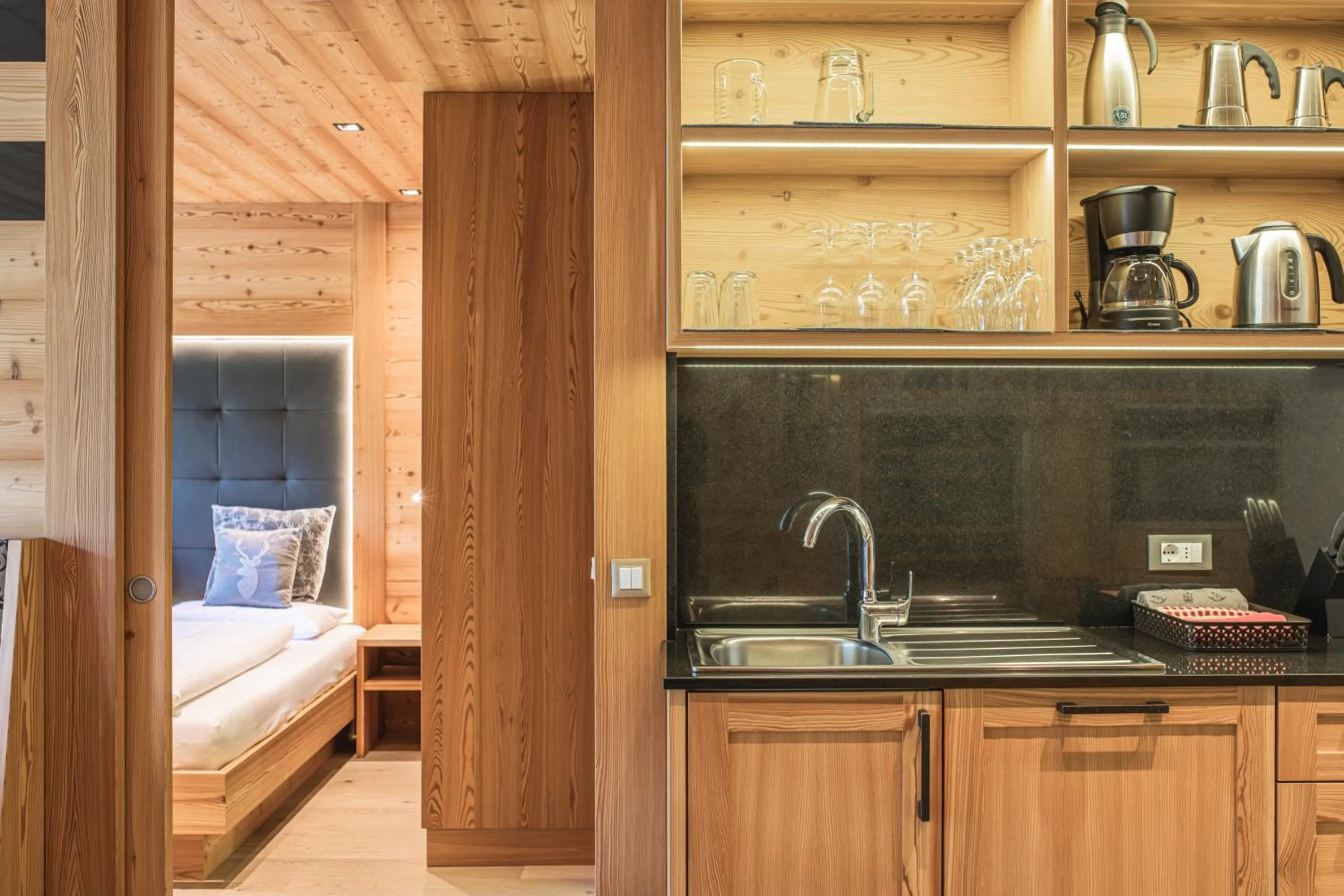 kitchen, Bed in Chalet Residence Alpinflair