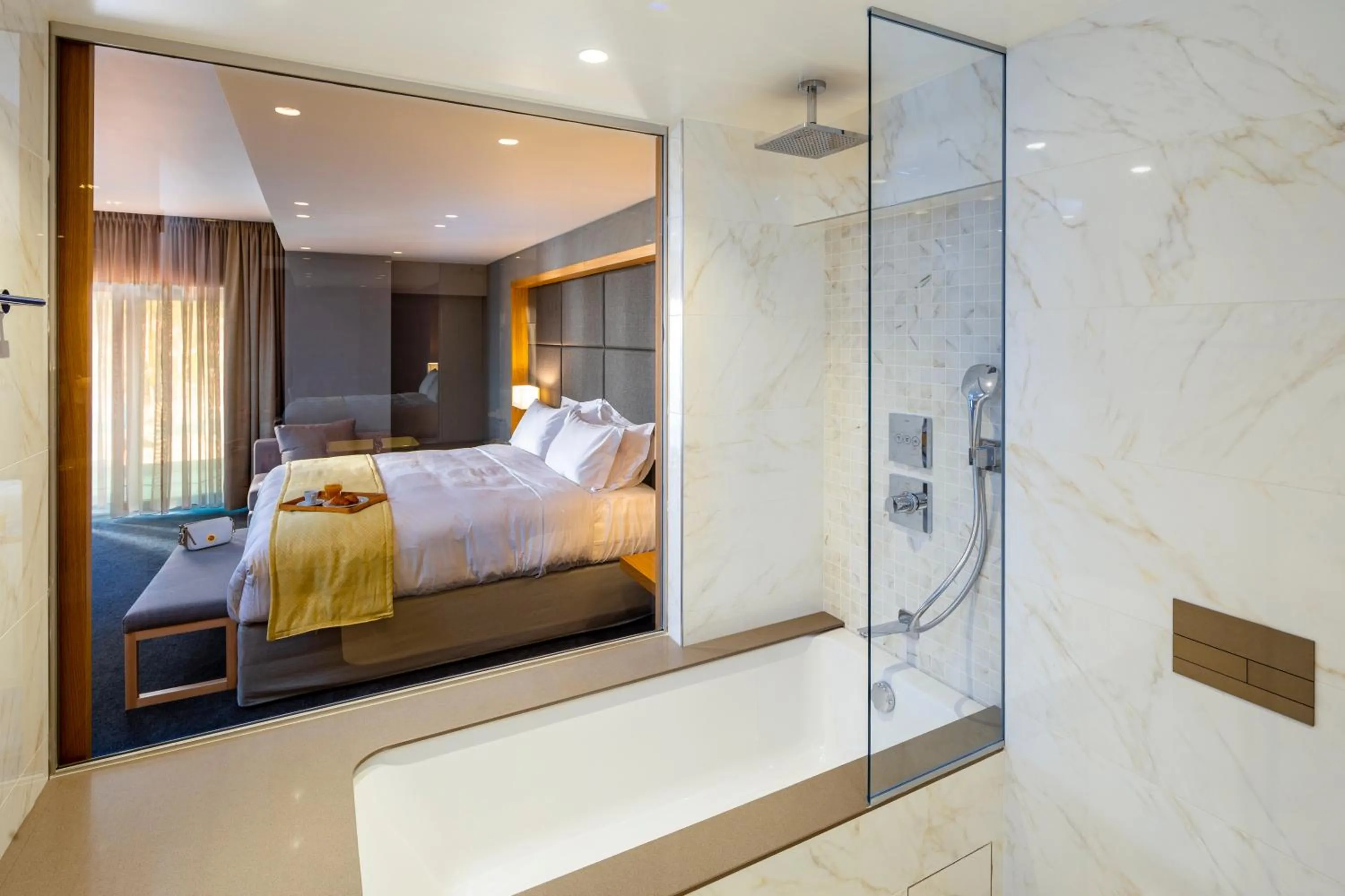 Bathroom, Bed in Mount Athos Resort