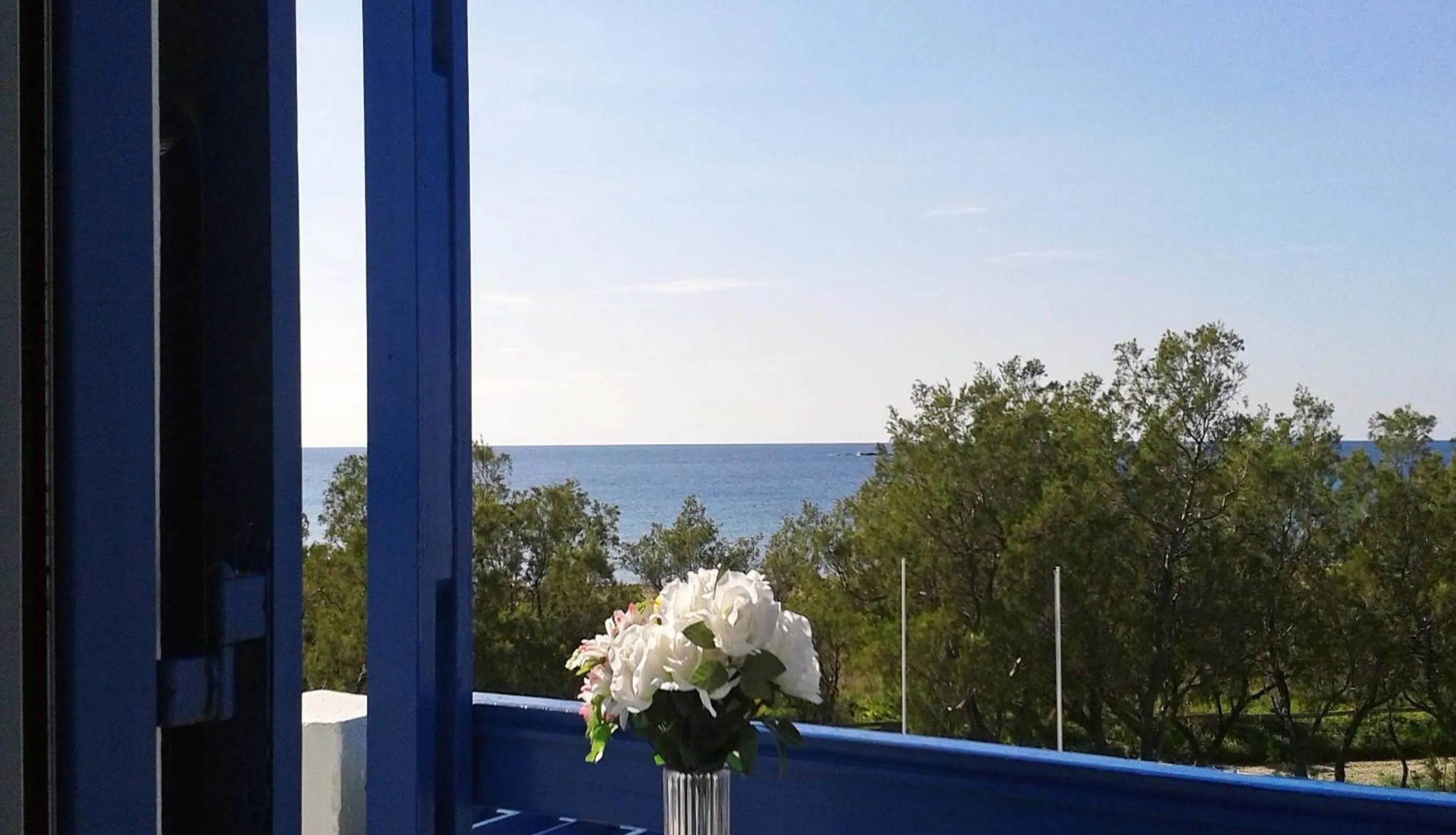 Balcony/Terrace in Nostos Beachfront Apartments & Studios