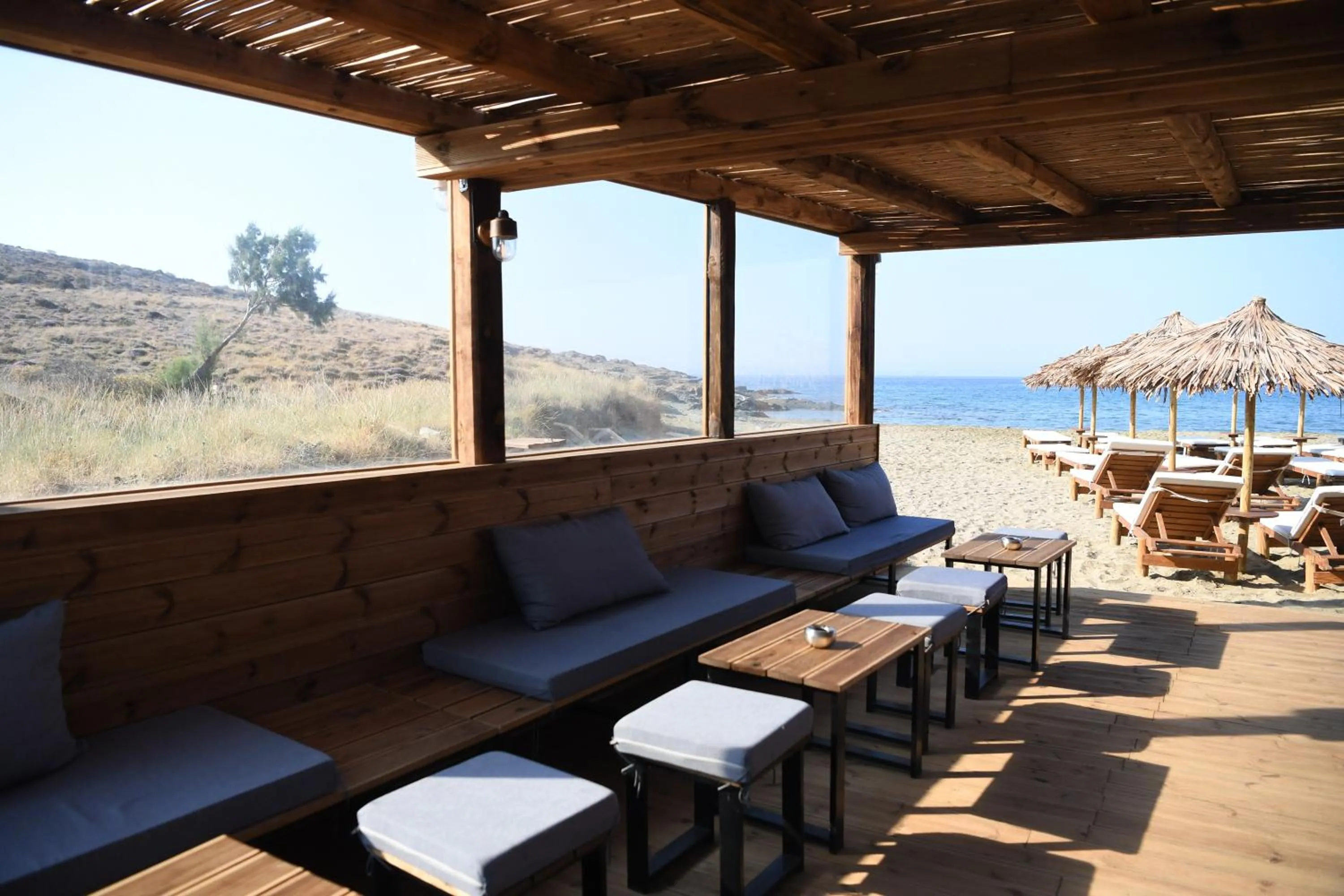 Lounge or bar in Nostos Beachfront Apartments & Studios