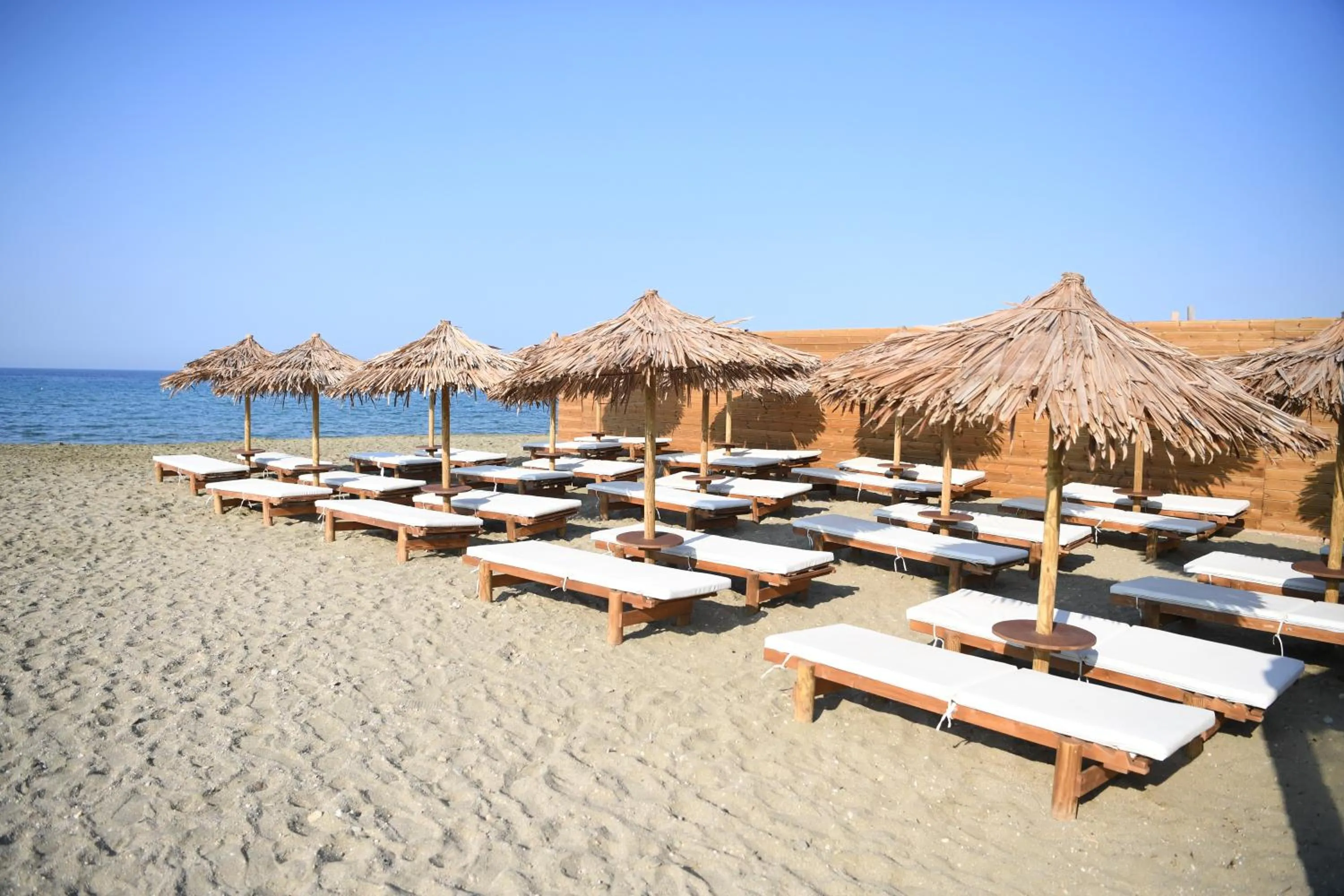 Beach in Nostos Beachfront Apartments & Studios