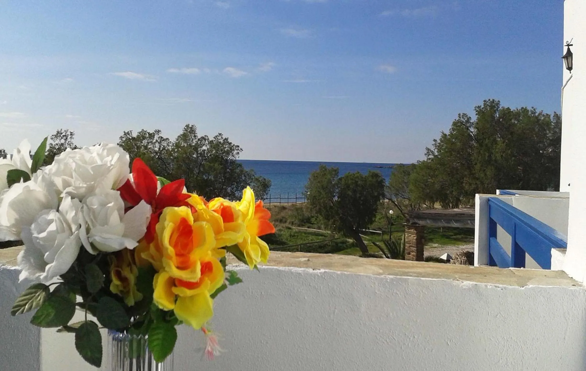 Balcony/Terrace in Nostos Beachfront Apartments & Studios
