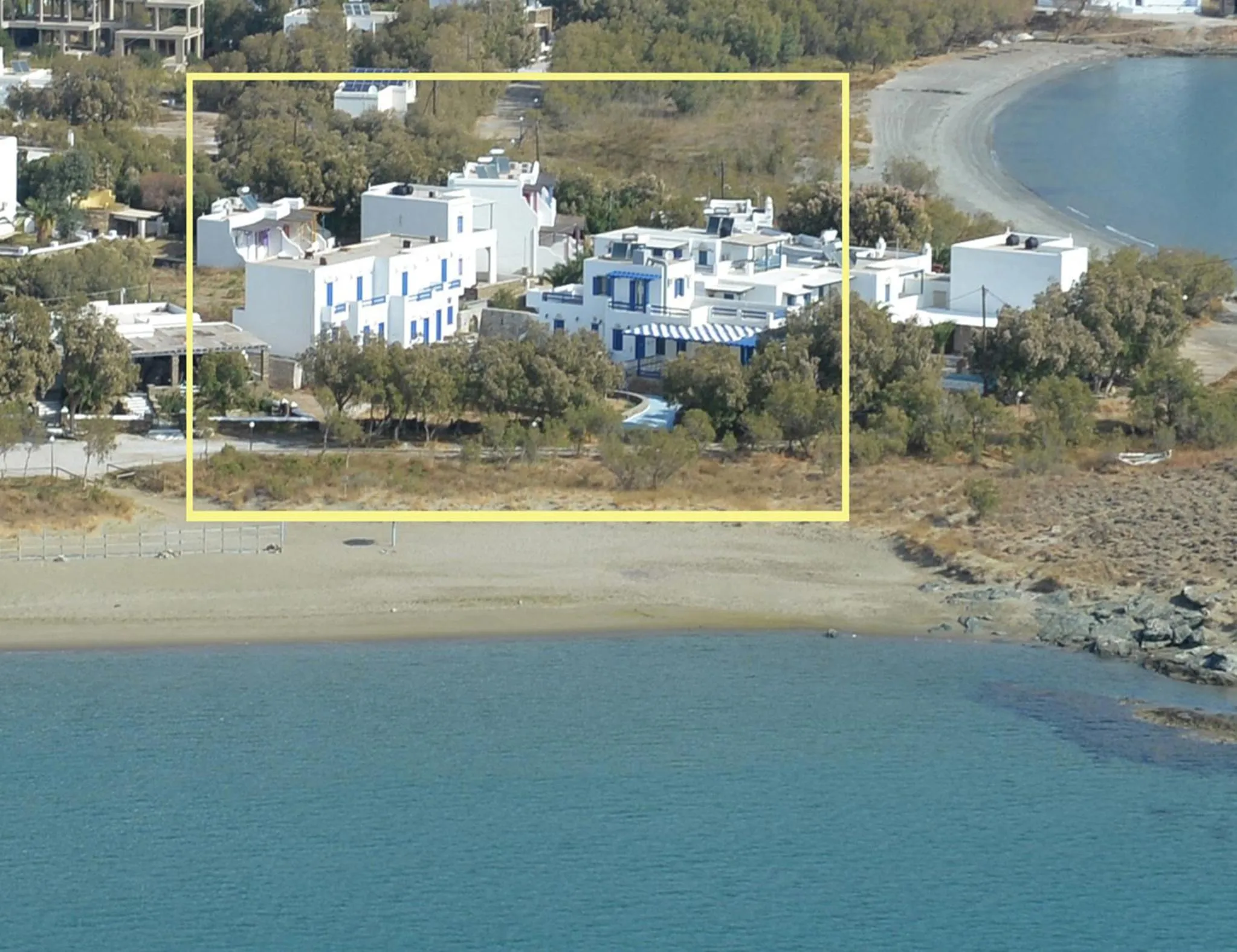 Bird's eye view in Nostos Beachfront Apartments & Studios