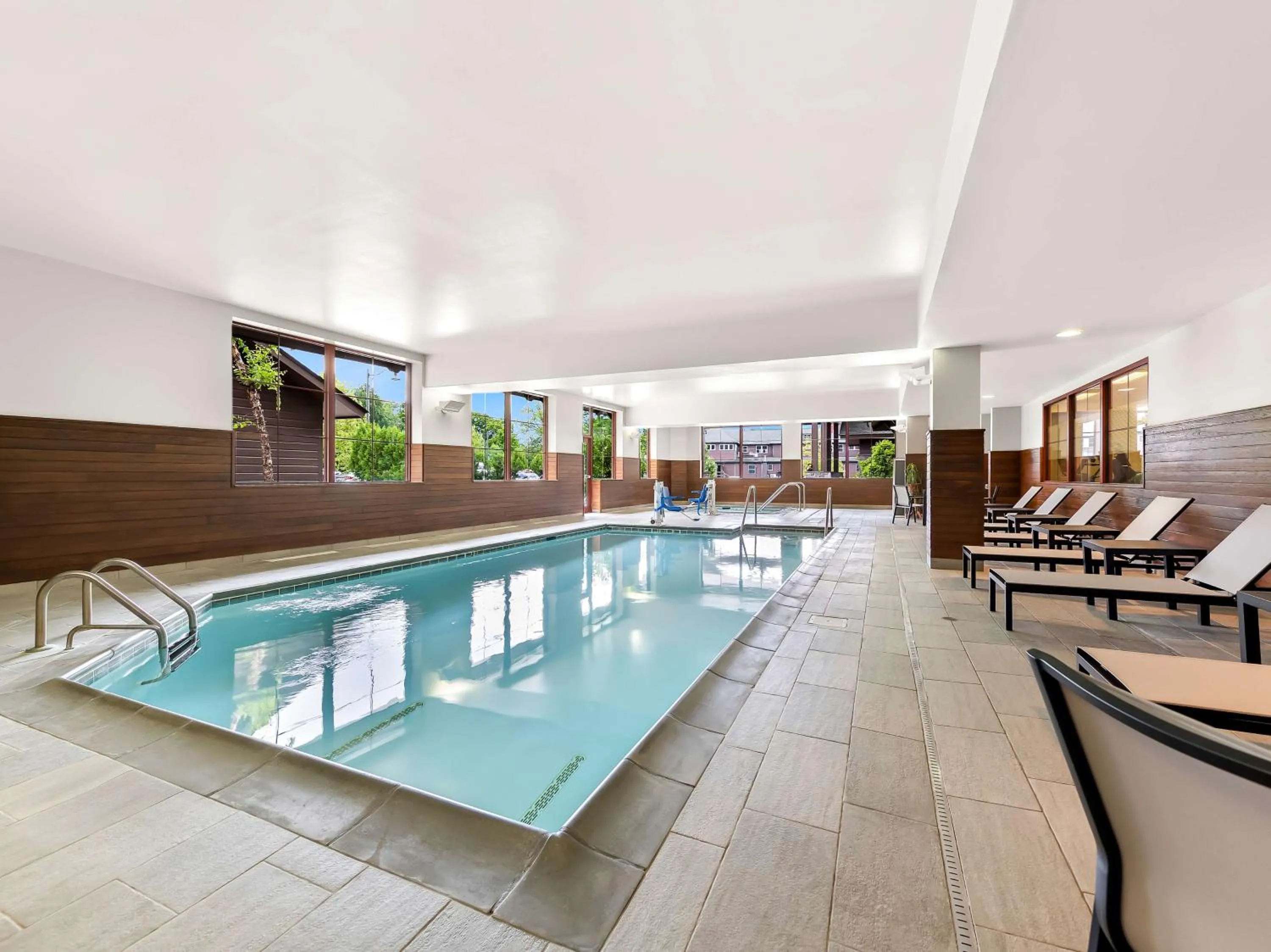 Pool view in Hampton Inn & Suites Lake Placid