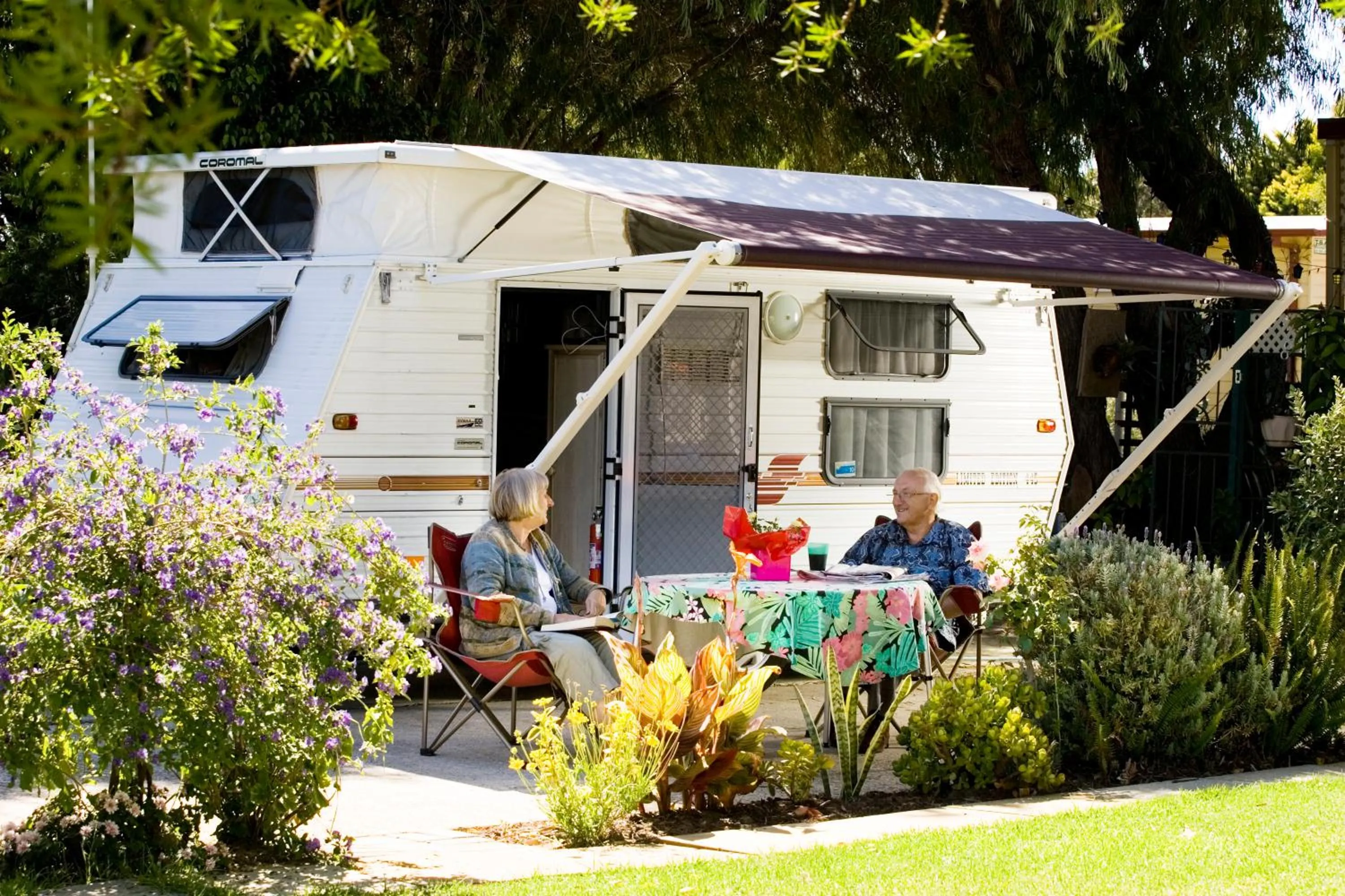 Garden view in Acclaim Kingsway Tourist Park