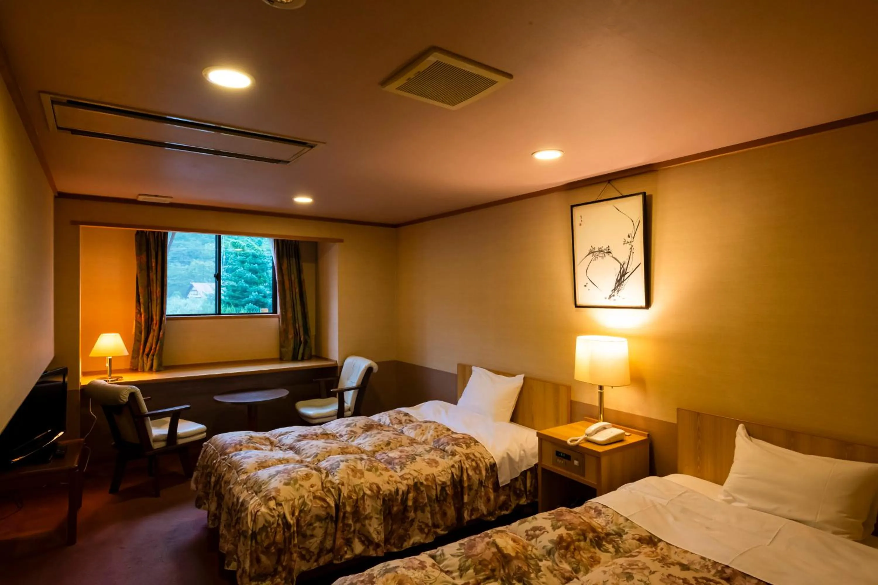 Bed in Kurobe View Hotel