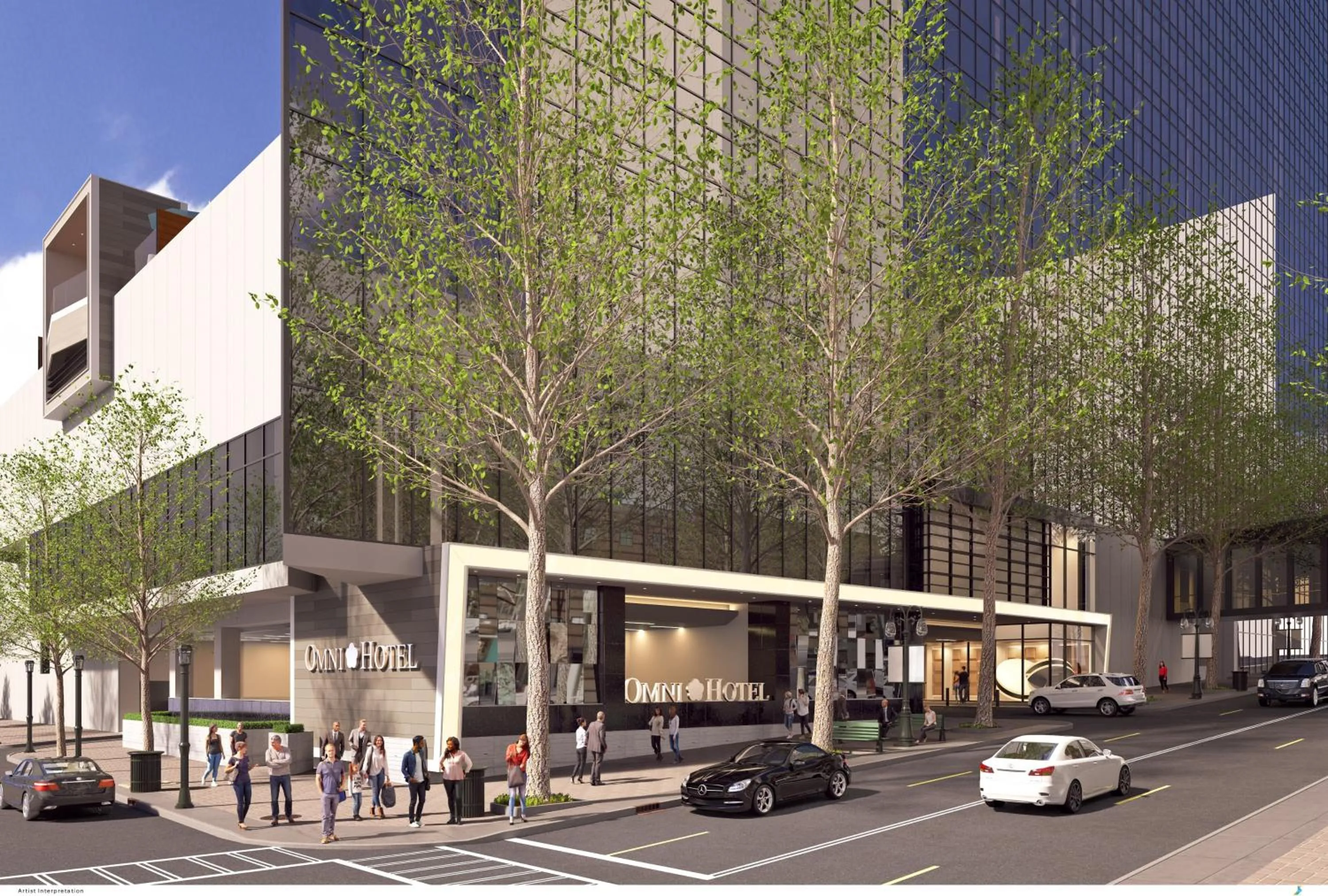 Property building in Omni Charlotte Hotel