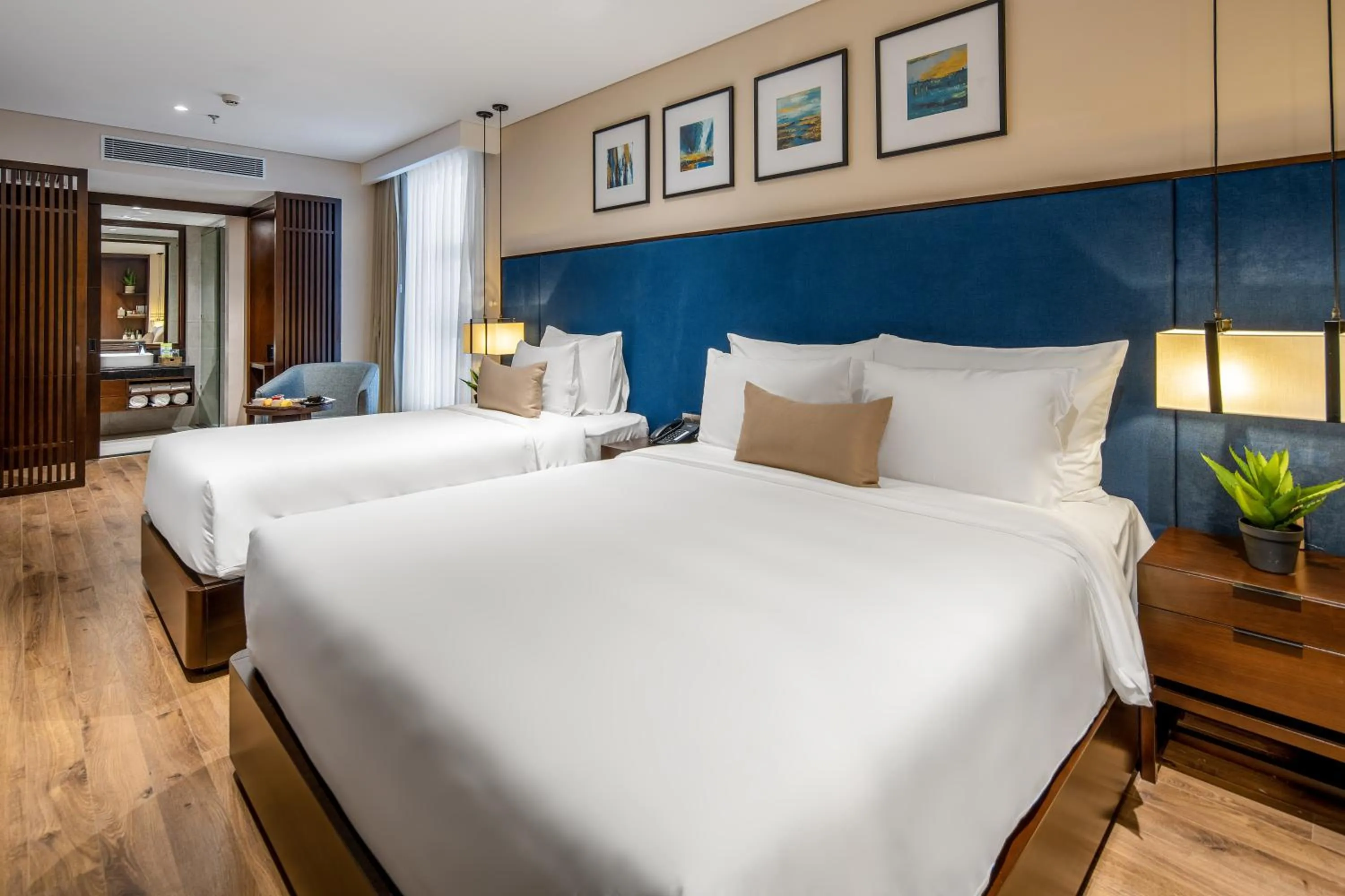 Bed in Minh Toan SAFI Ocean Hotel