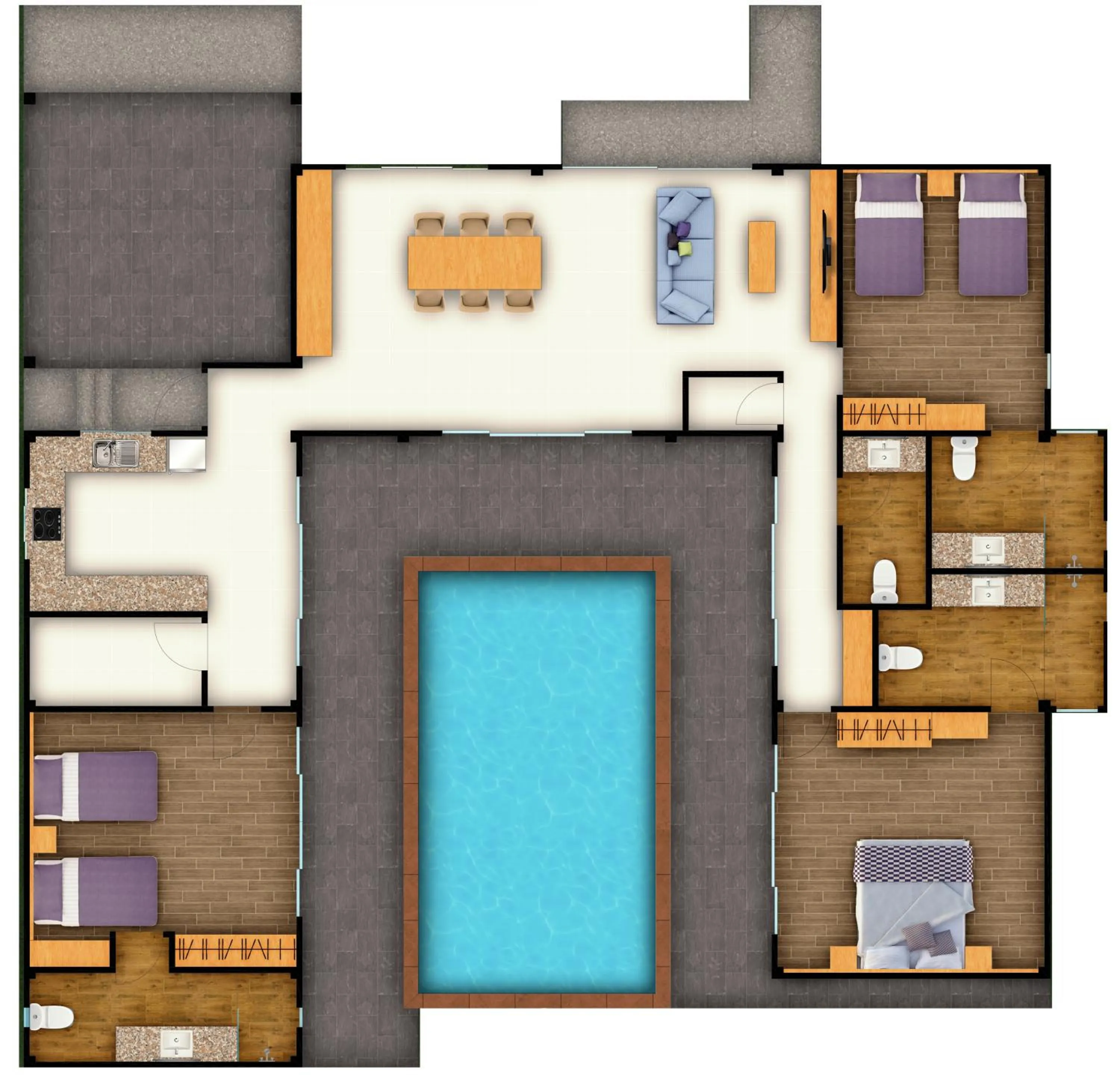 Floor plan in Lady Naya Villas - SHA Extra Plus