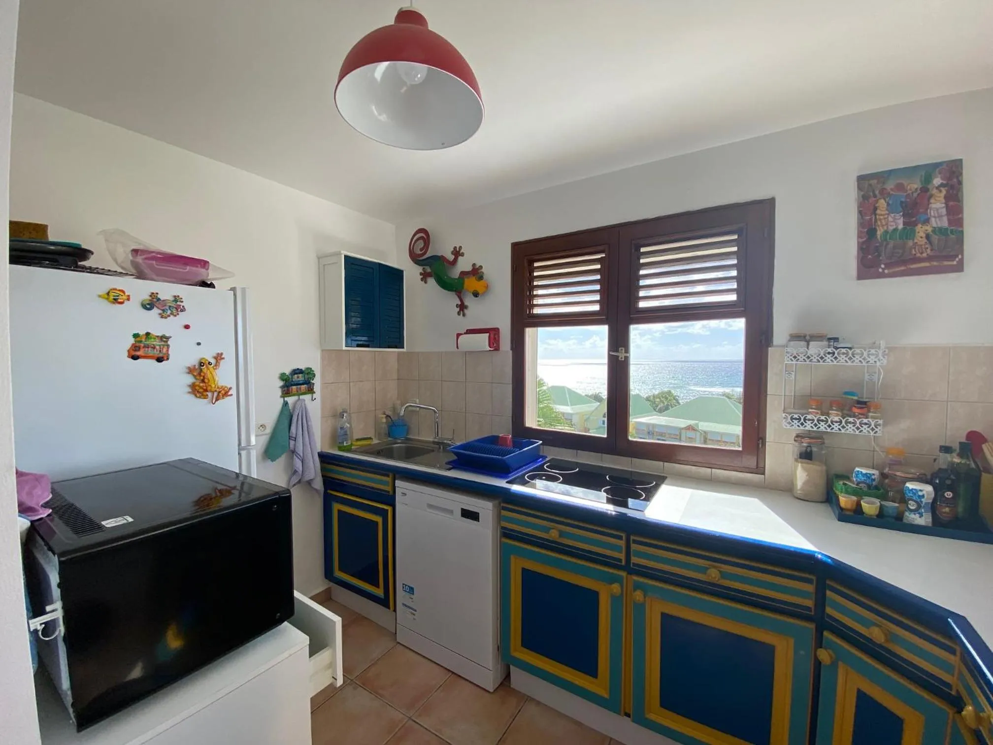 Kitchen or kitchenette in Les Floralies Gwada - Magnifique vue mer- avec Cuve à Eau