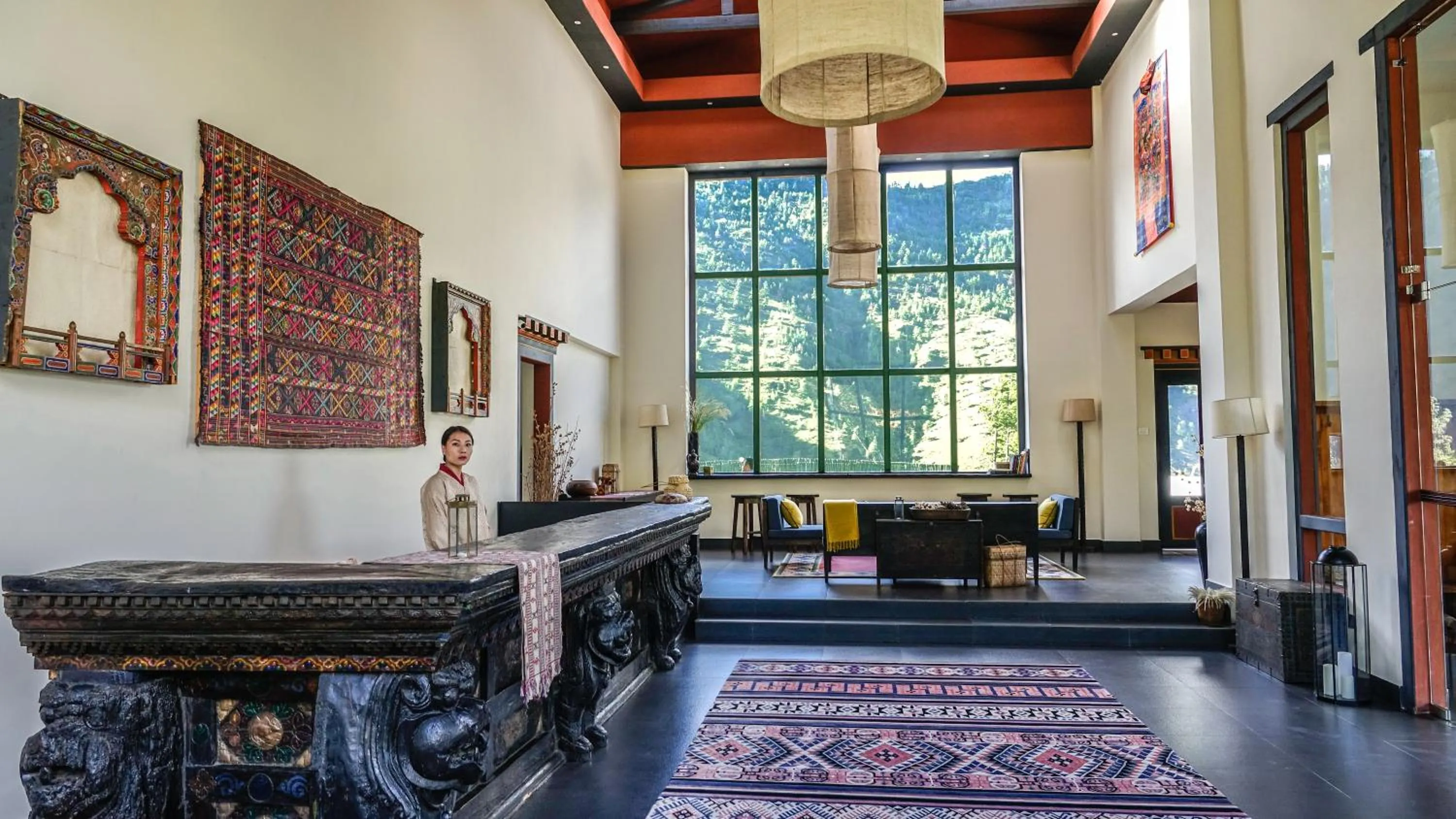 Lobby or reception in The Postcard Dewa, Thimphu, Bhutan