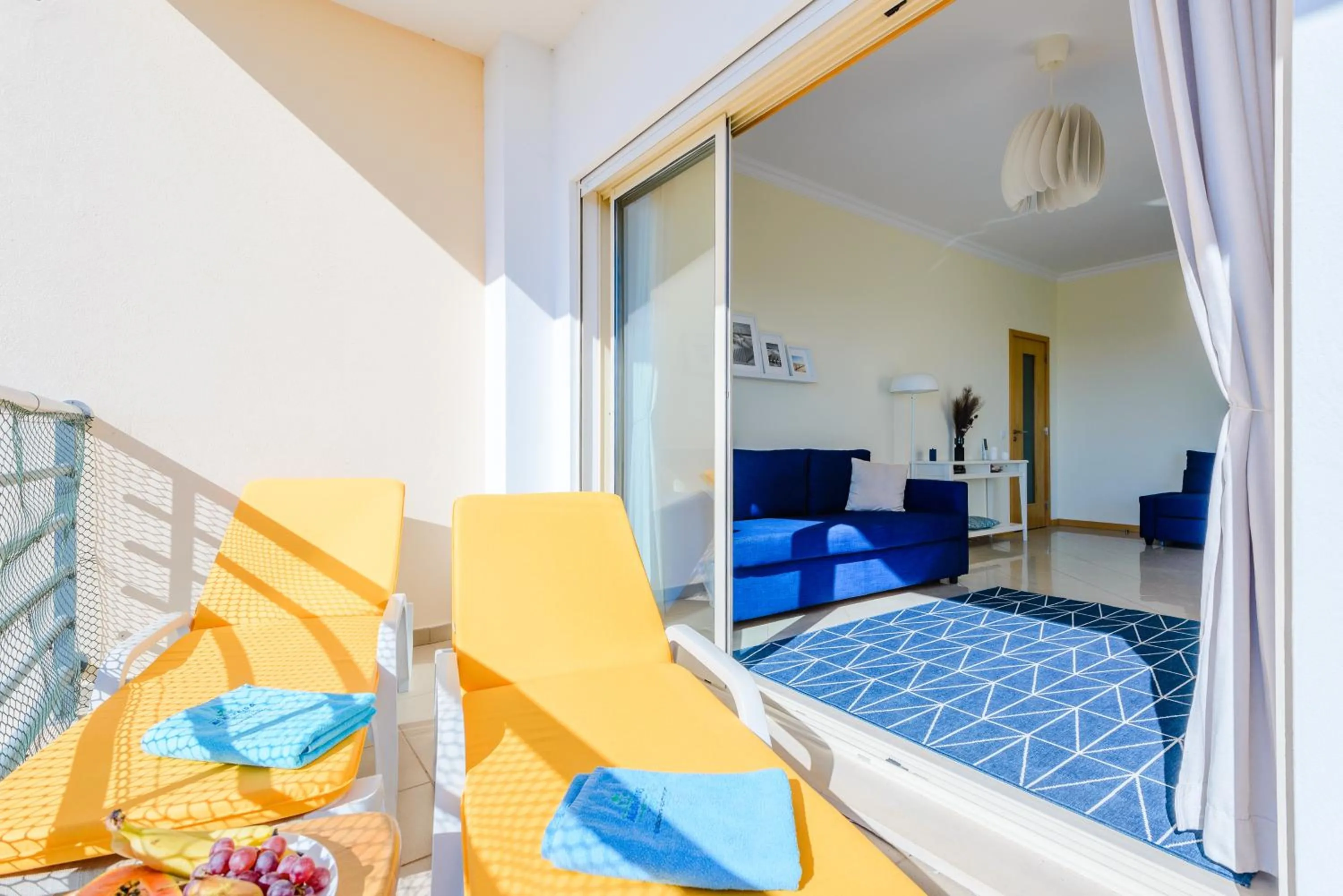 Patio, Bed in BnB Homes Ocean view Apartment with 3 spacious Terraces, 2 Swimming pools & Tennis court