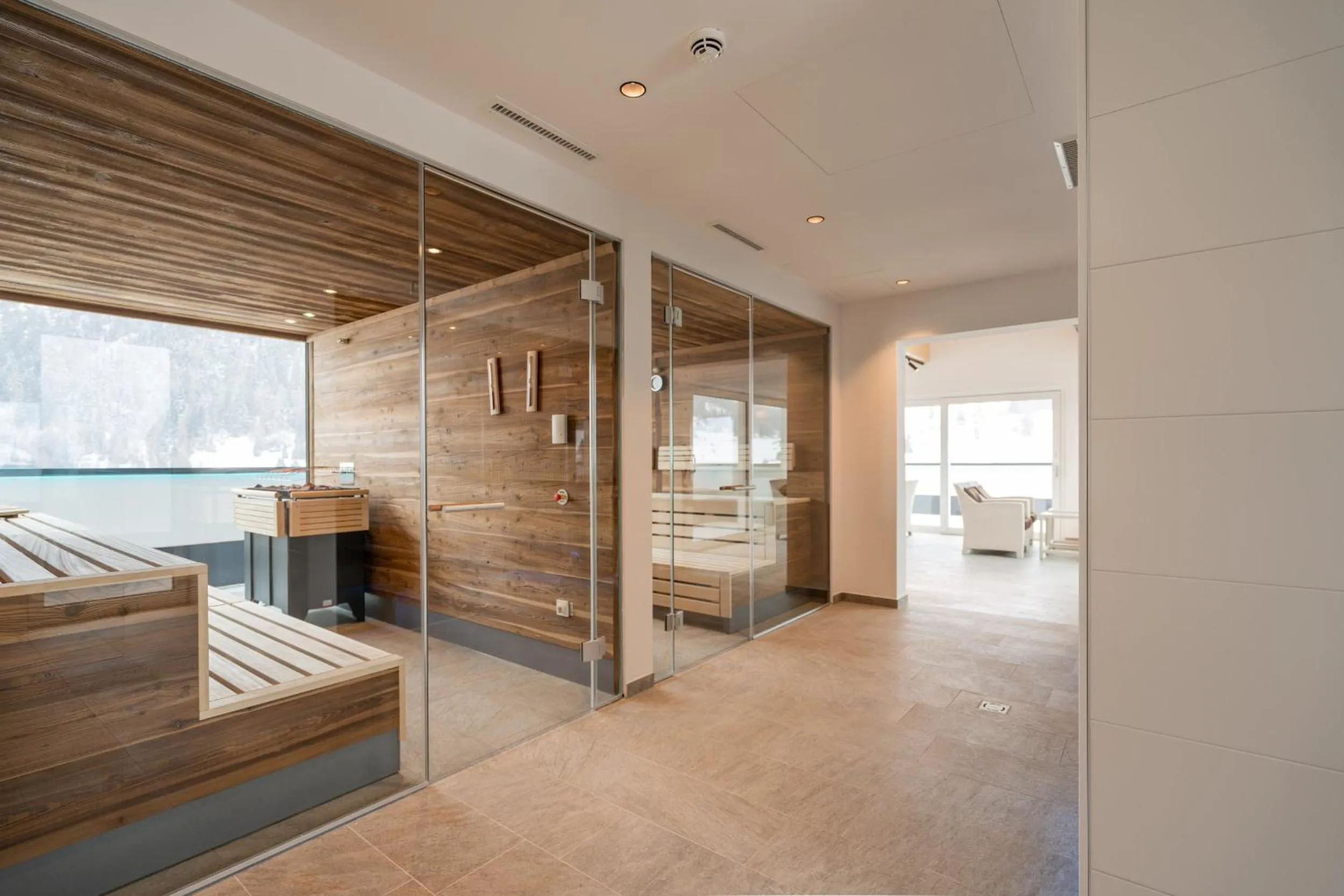 Sauna, Bed in Suites Nauders by mein Almhof Superior