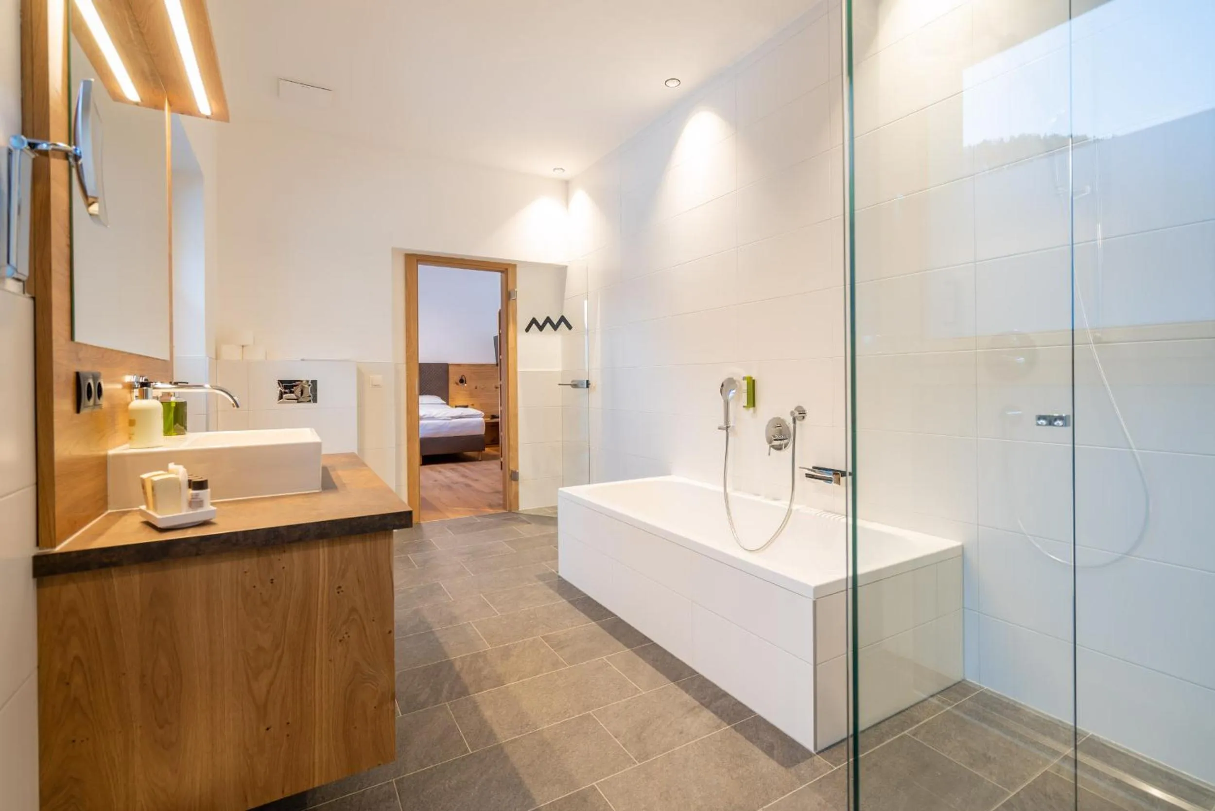 Bathroom, Bed in Suites Nauders by mein Almhof Superior