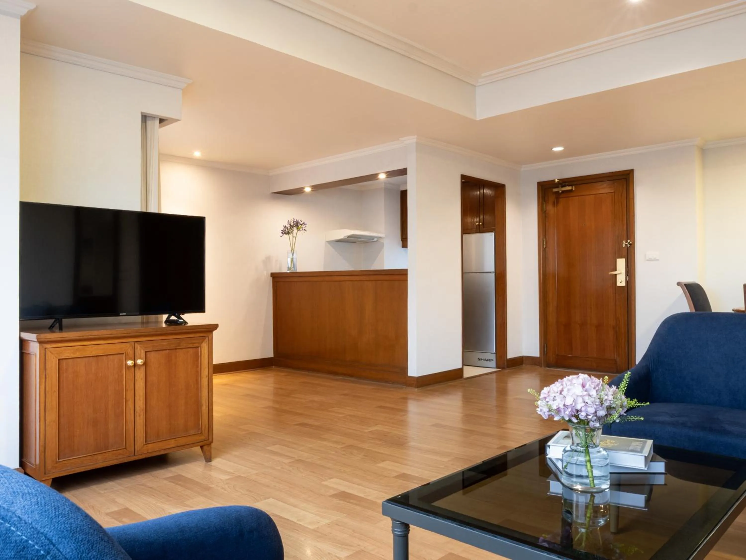 Living room in Rembrandt Residences Bangkok