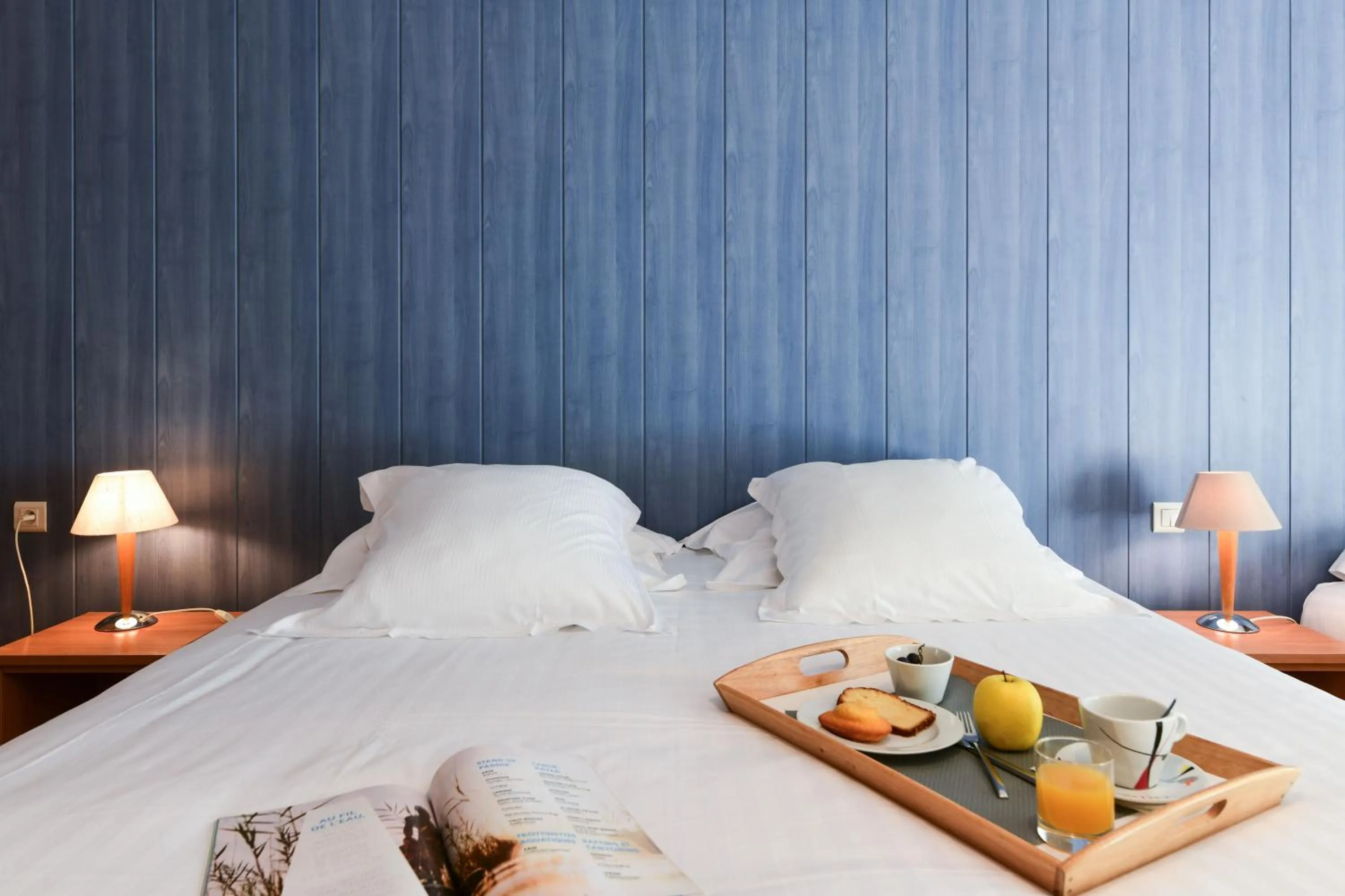 Bed in Hotel Le Pavillon Bleu