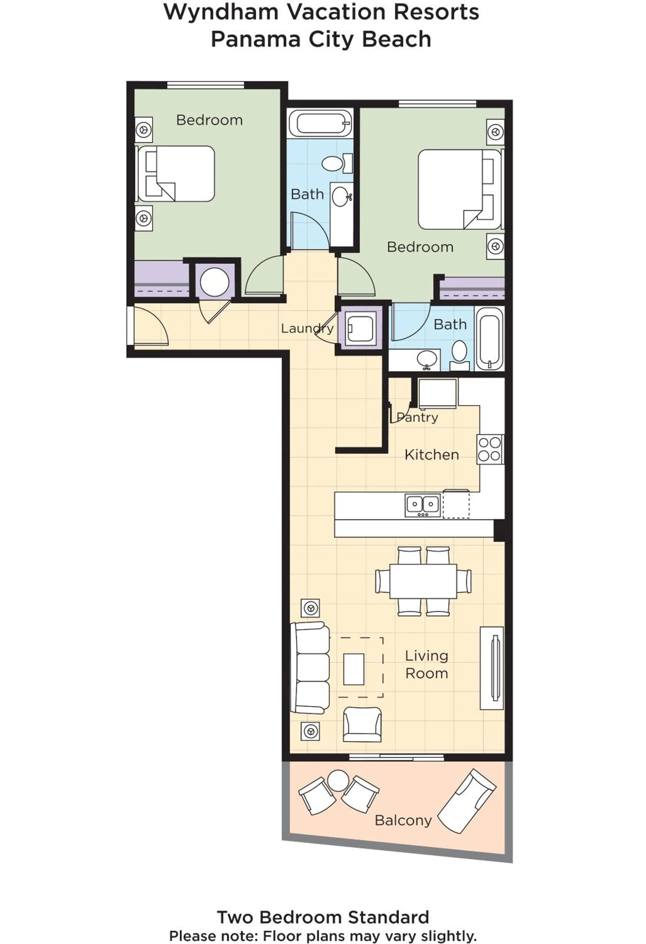 Floor plan in Club Wyndham Panama City Beach