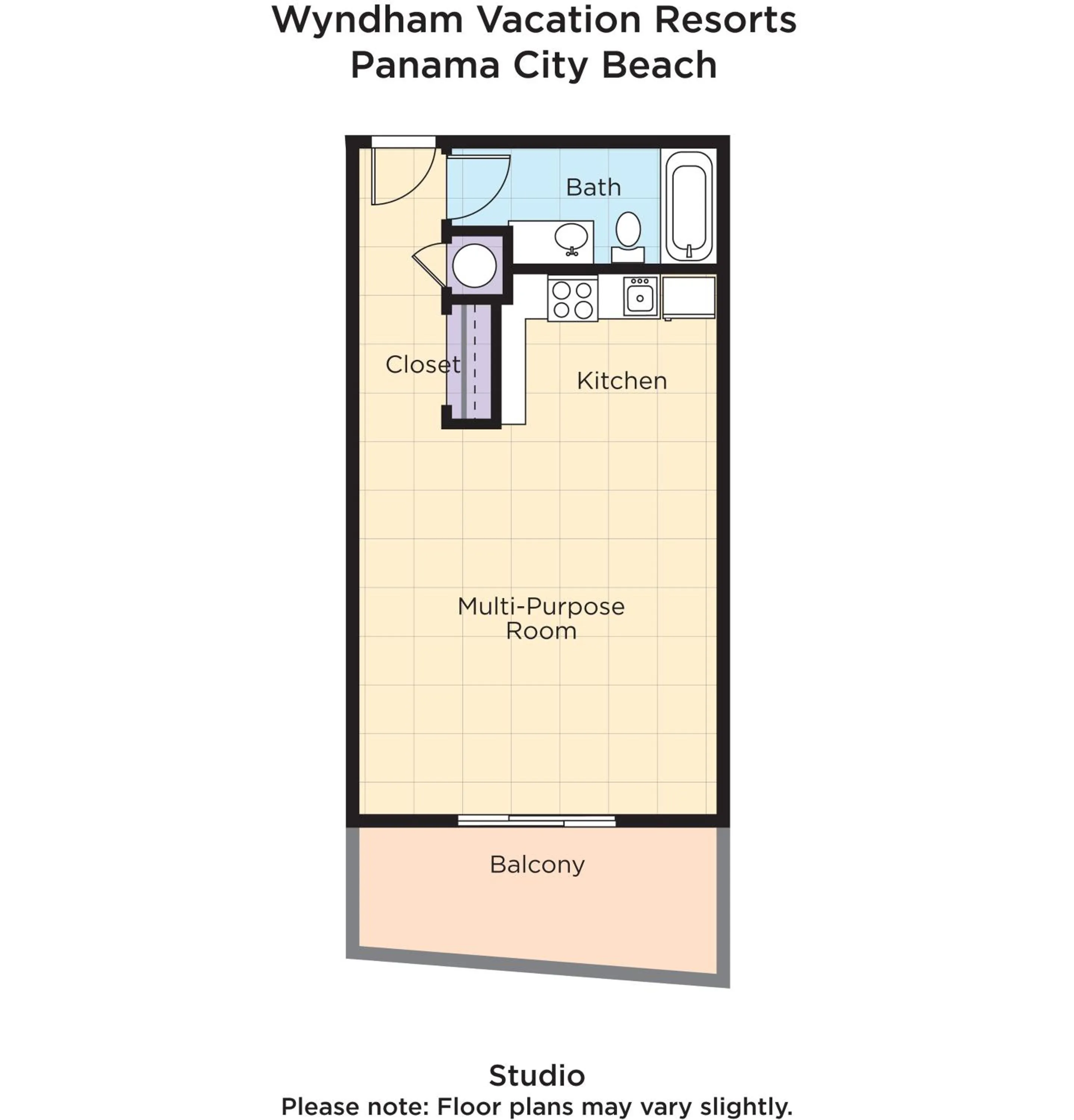 Floor plan in Club Wyndham Panama City Beach