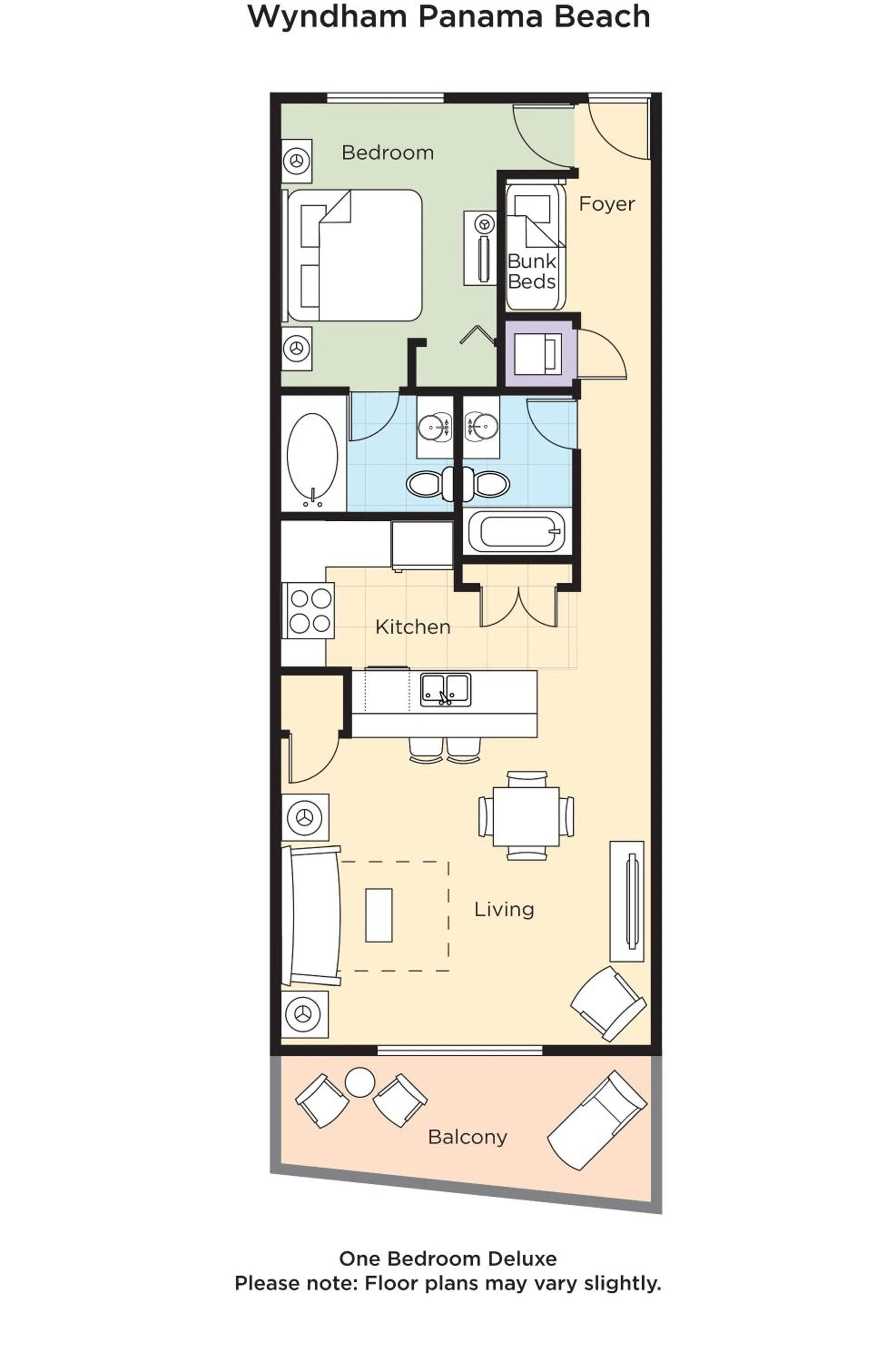 Floor plan in Club Wyndham Panama City Beach