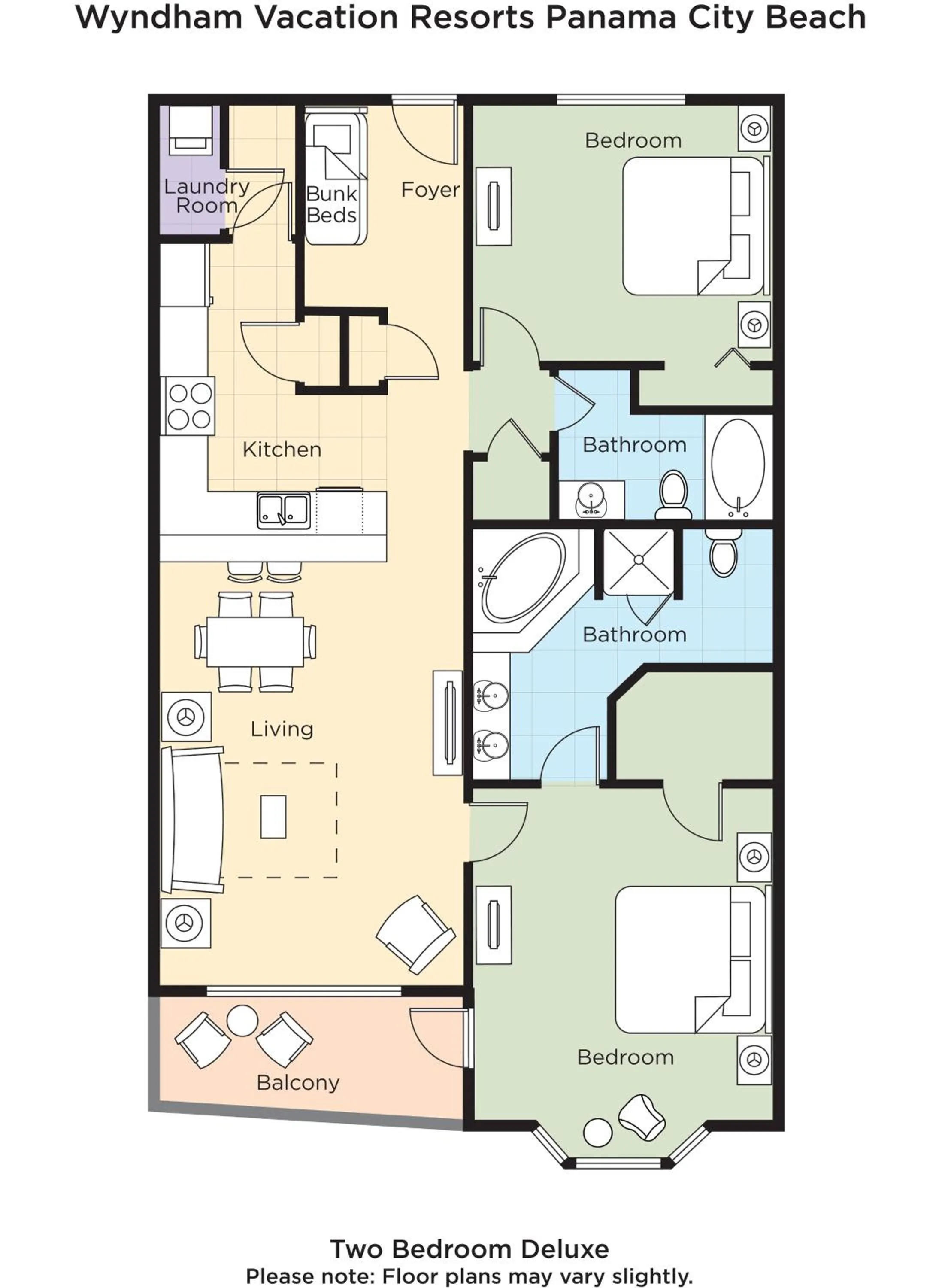 Floor plan in Club Wyndham Panama City Beach