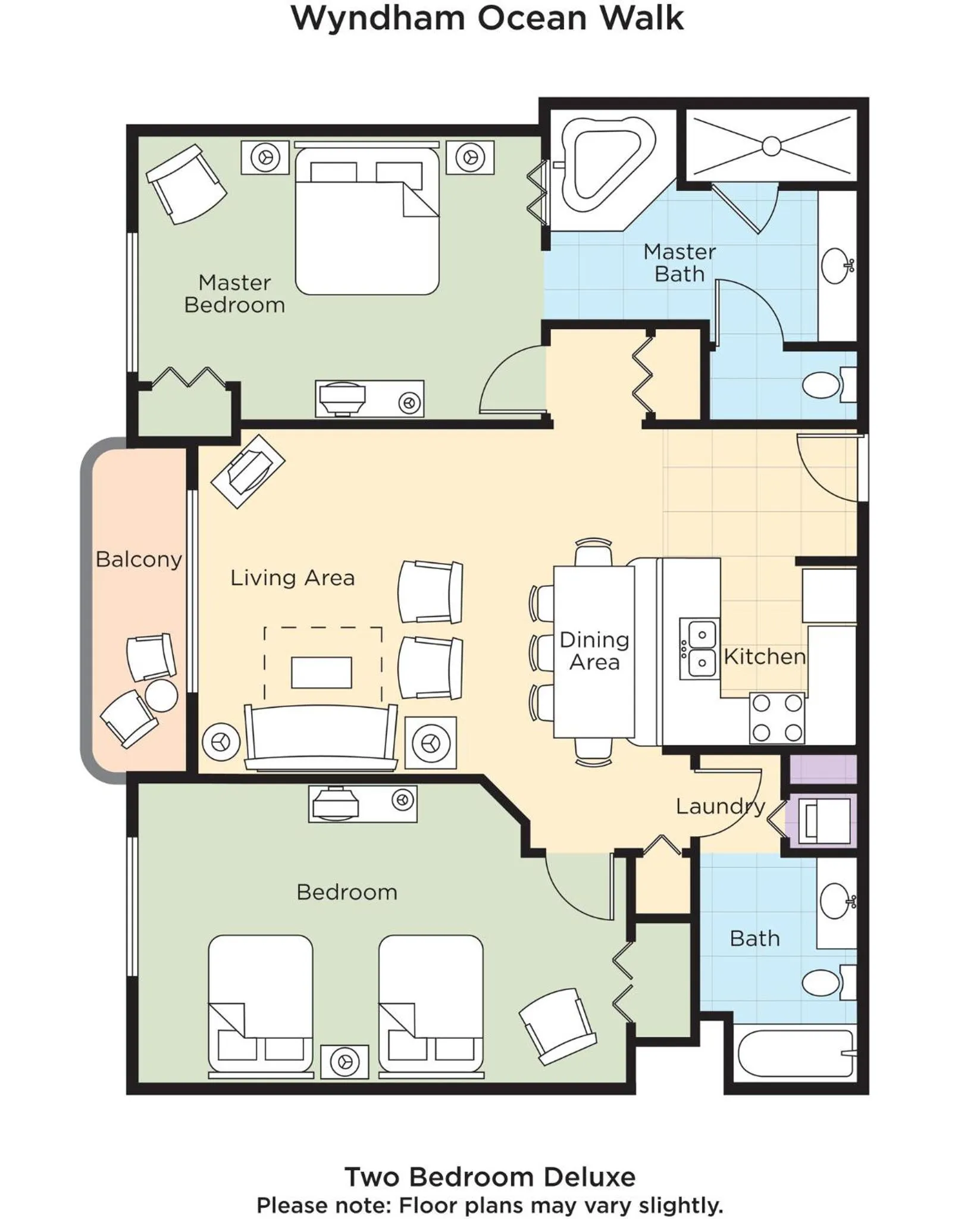 Floor plan in Ocean Walk Resort