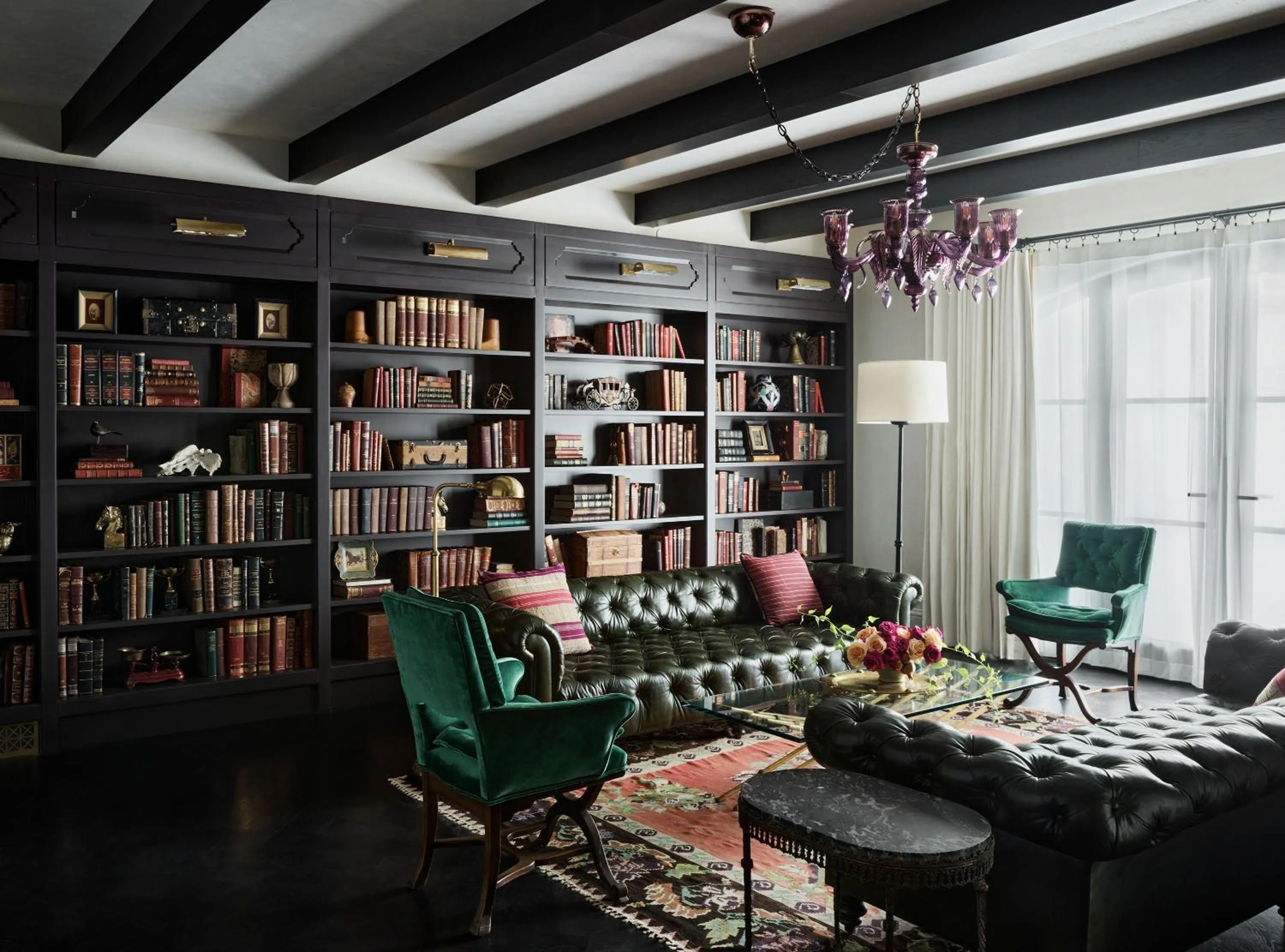 Library in Commodore Perry Estate, Auberge Collection