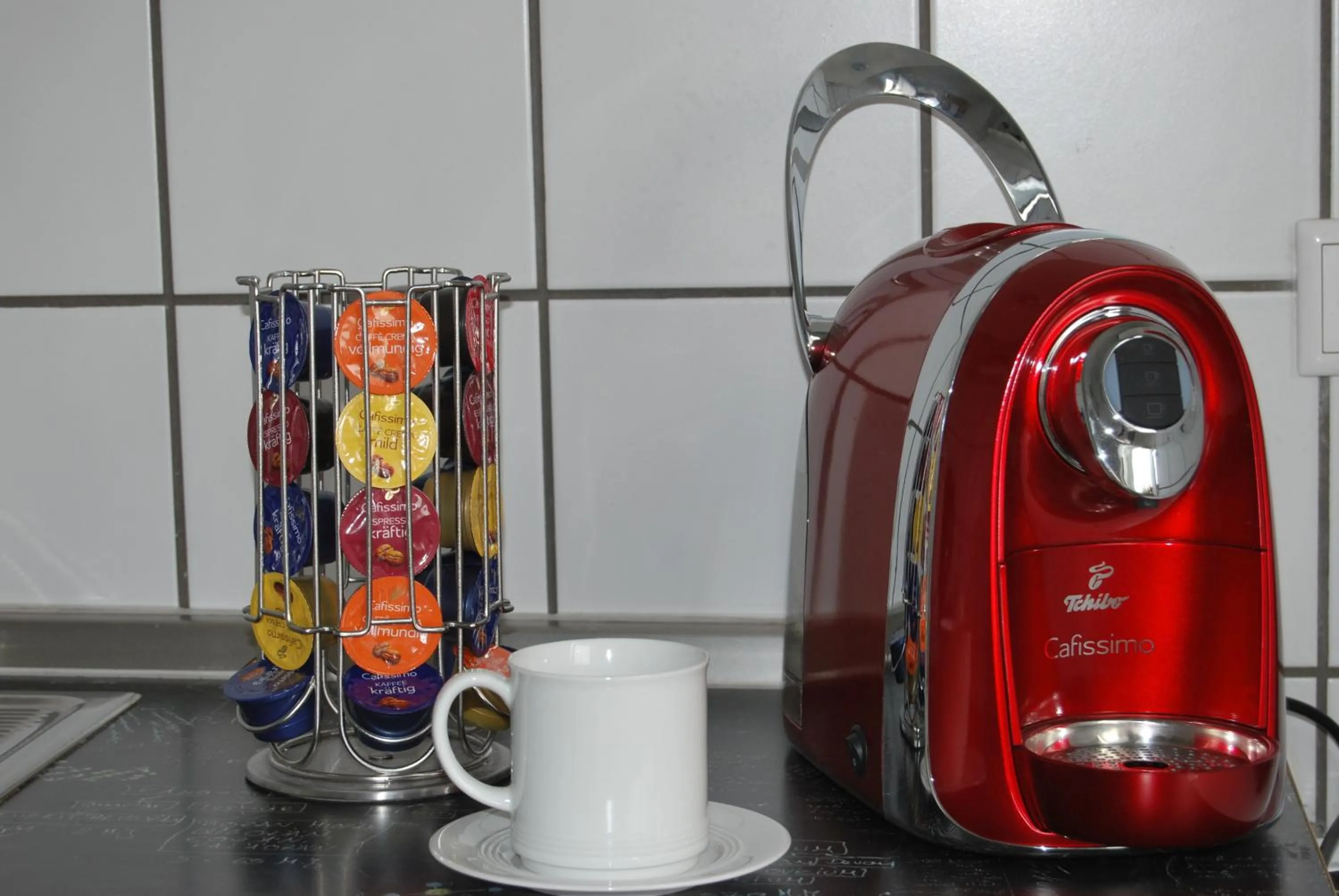 Coffee/tea facilities in Messewohnung Augusta