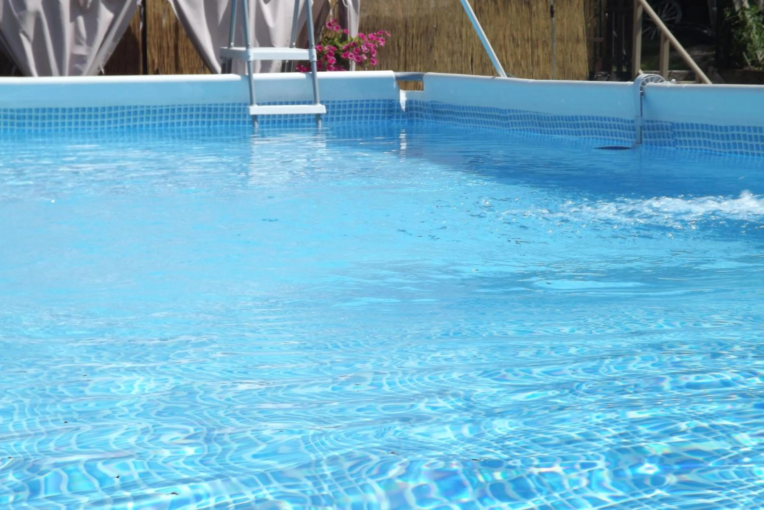 Swimming pool in B&B Il Tempo Del Vento in front of the Castle