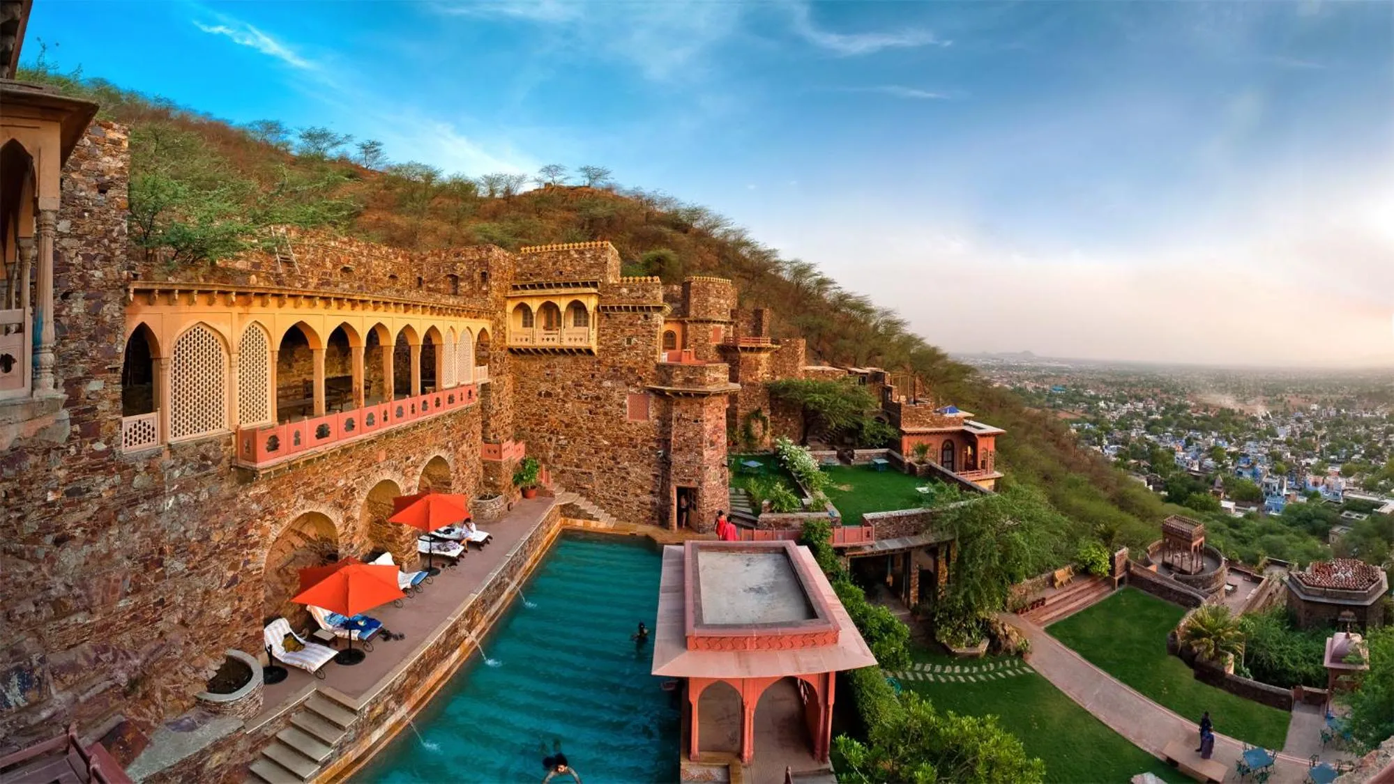 Bird's eye view in Neemrana Fort-Palace