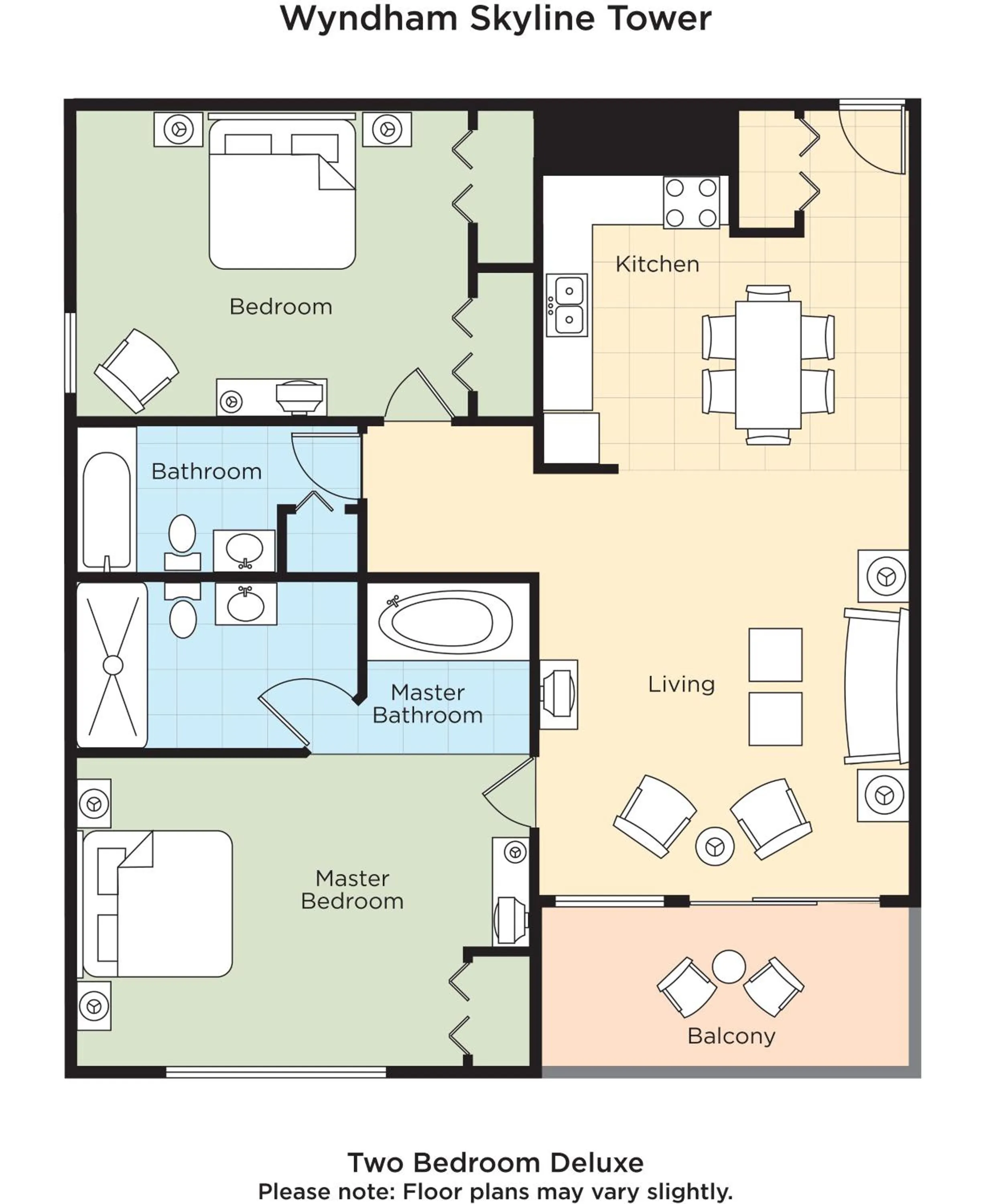 Floor plan in Club Wyndham Skyline Tower