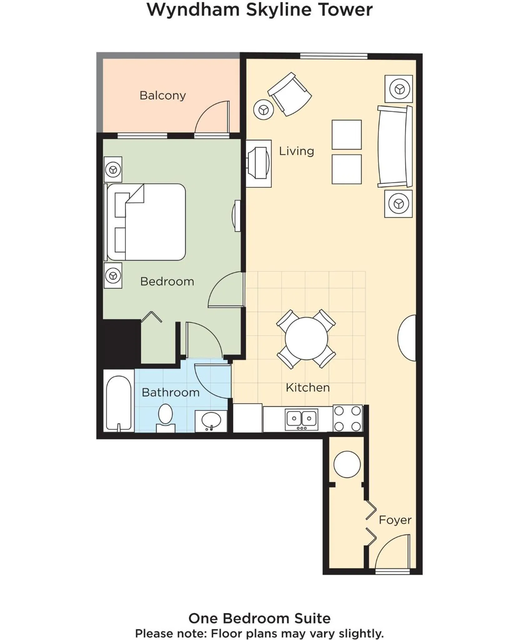 Floor plan in Club Wyndham Skyline Tower