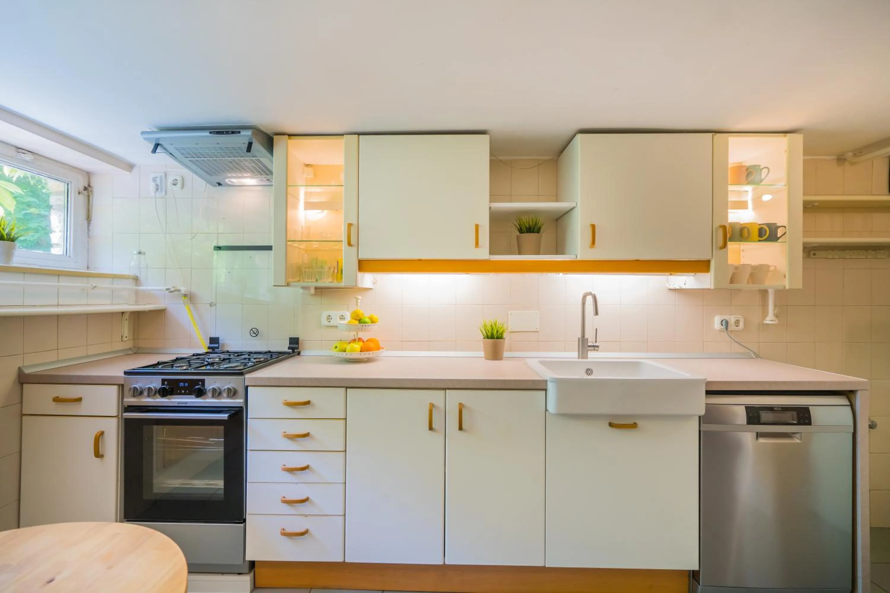 Kitchen or kitchenette in Villa Mária Vendégház