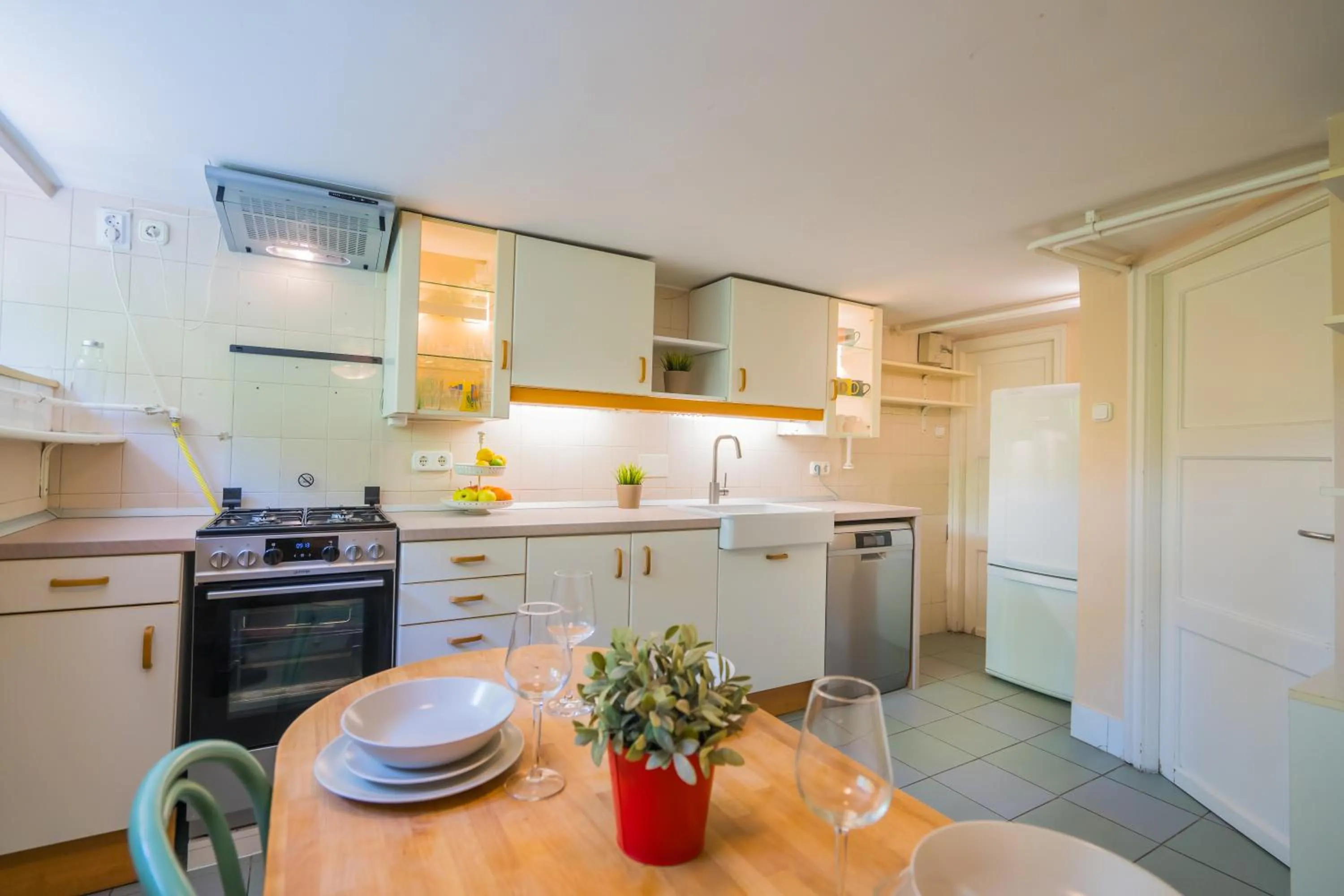 Kitchen or kitchenette in Villa Mária Vendégház