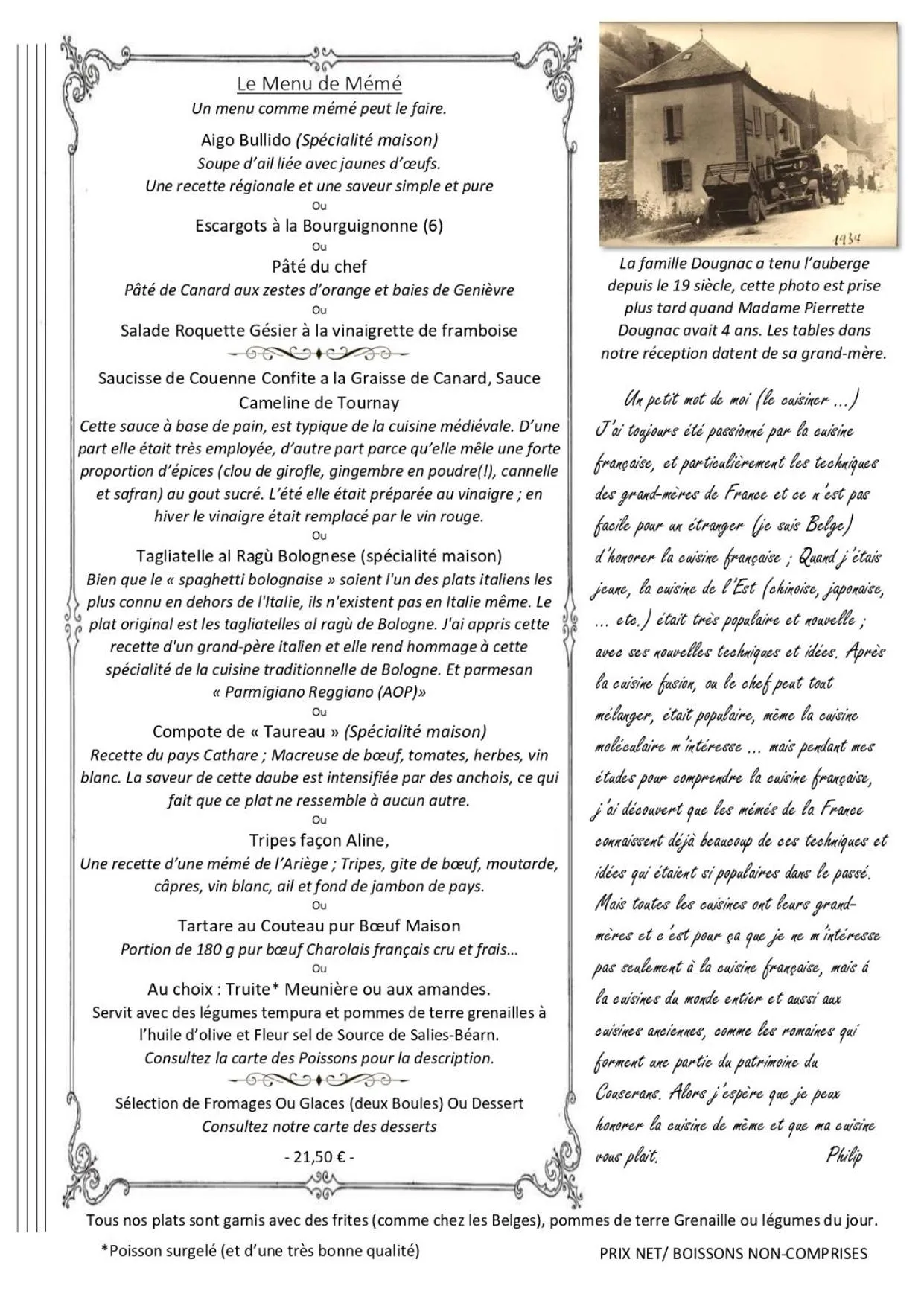 Dining area in Auberge des Deux Rivières