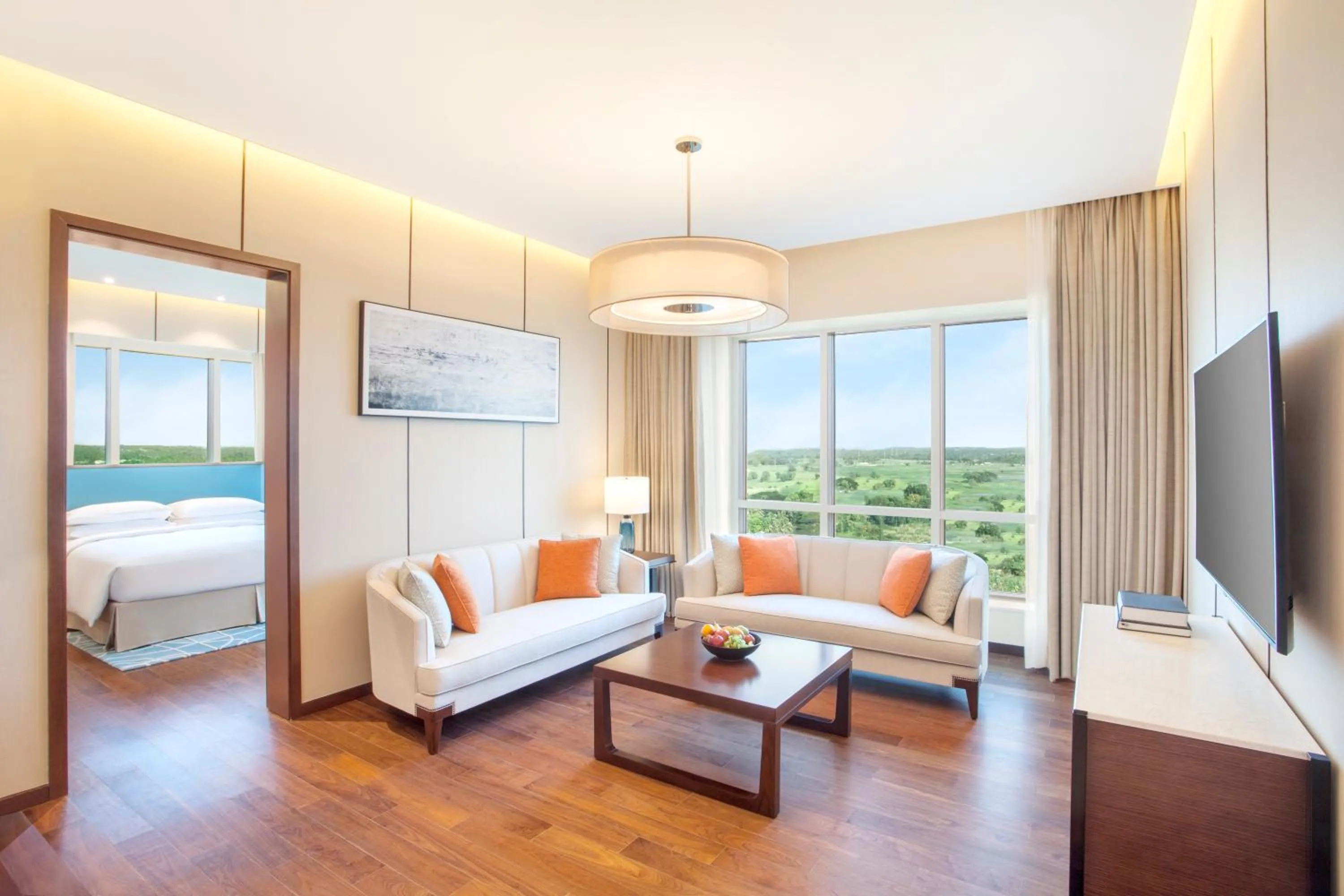 Living room, Bed in Hyatt Regency Thrissur